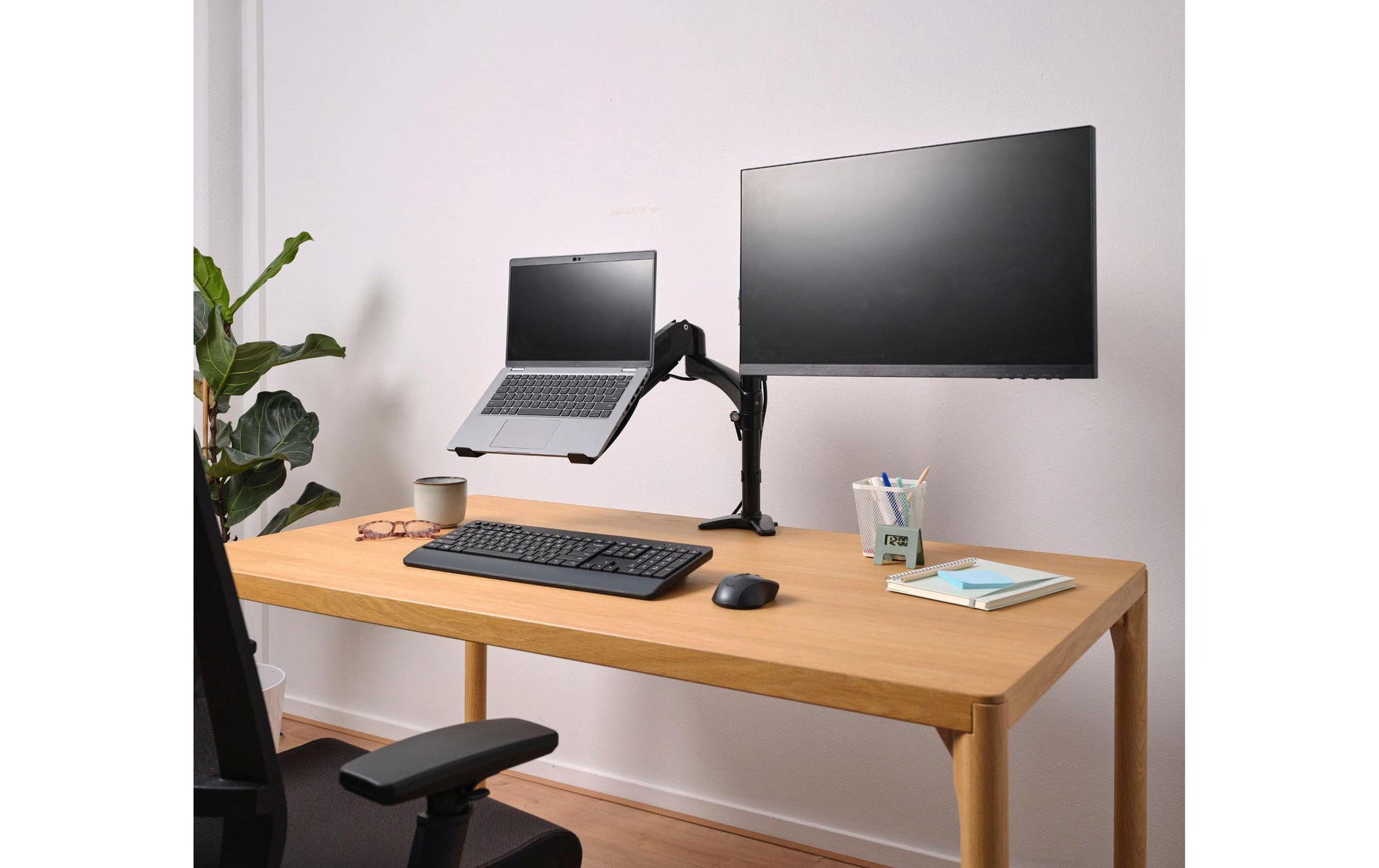 Trust Monta – Monitorarm, Dual, Tischklemme, bis 32", VESA 75 × 75/100 × 100 mm, 16 kg, höhenverstellbar