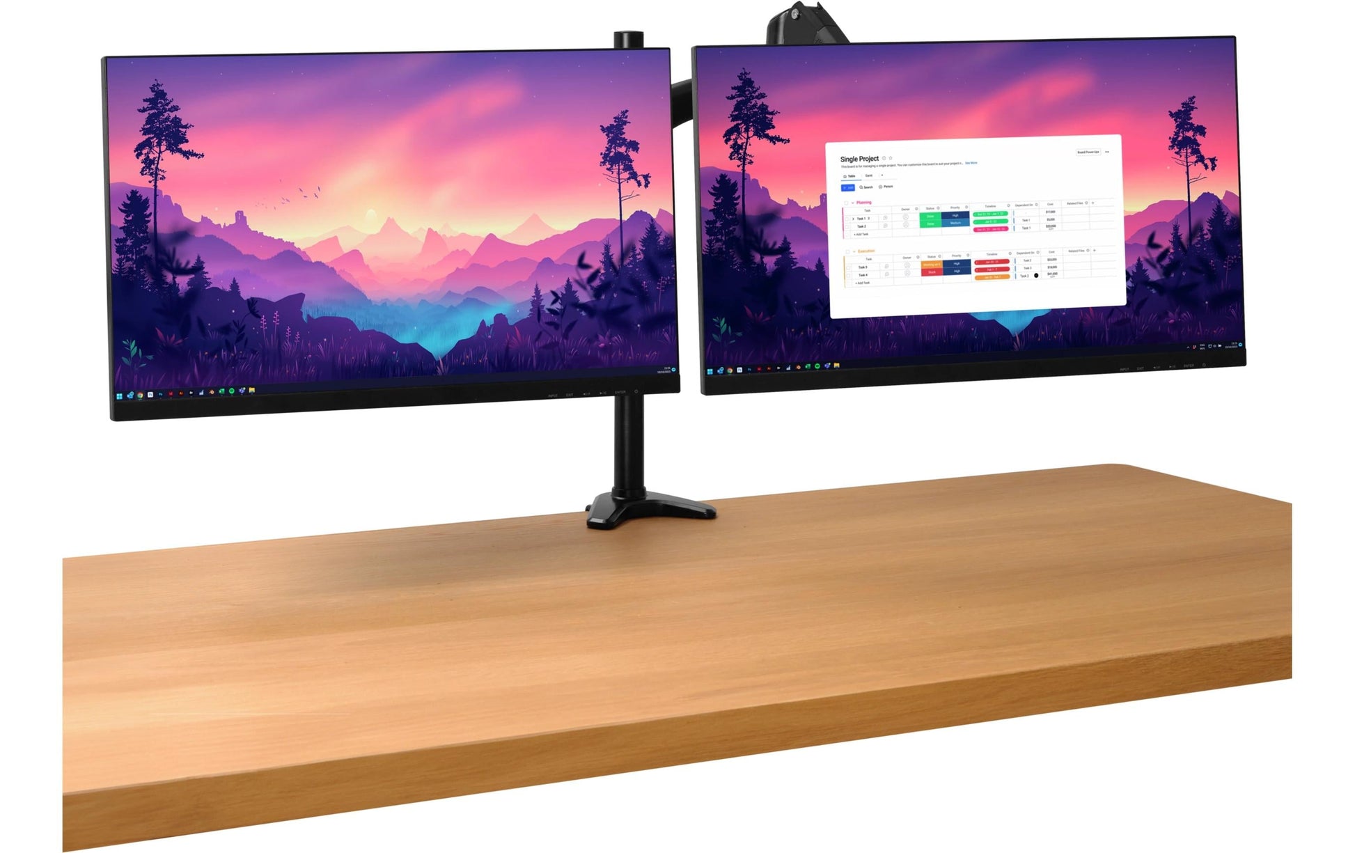 Trust Monta – Monitorarm, Dual, Tischklemme, bis 32", VESA 75 × 75/100 × 100 mm, 16 kg, höhenverstellbar