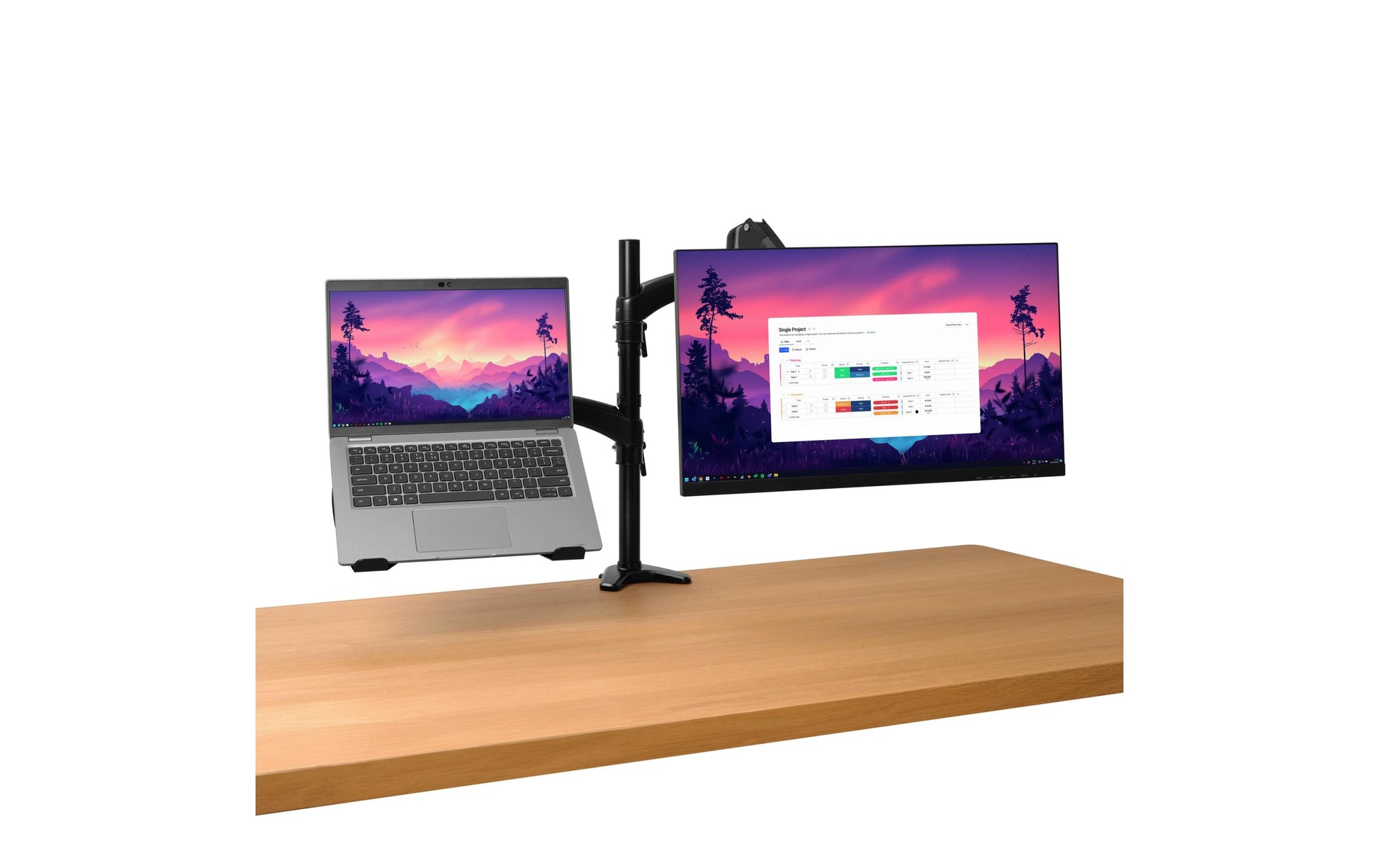 Trust Monta – Monitorarm, Dual, Tischklemme, bis 32", VESA 75 × 75/100 × 100 mm, 16 kg, höhenverstellbar