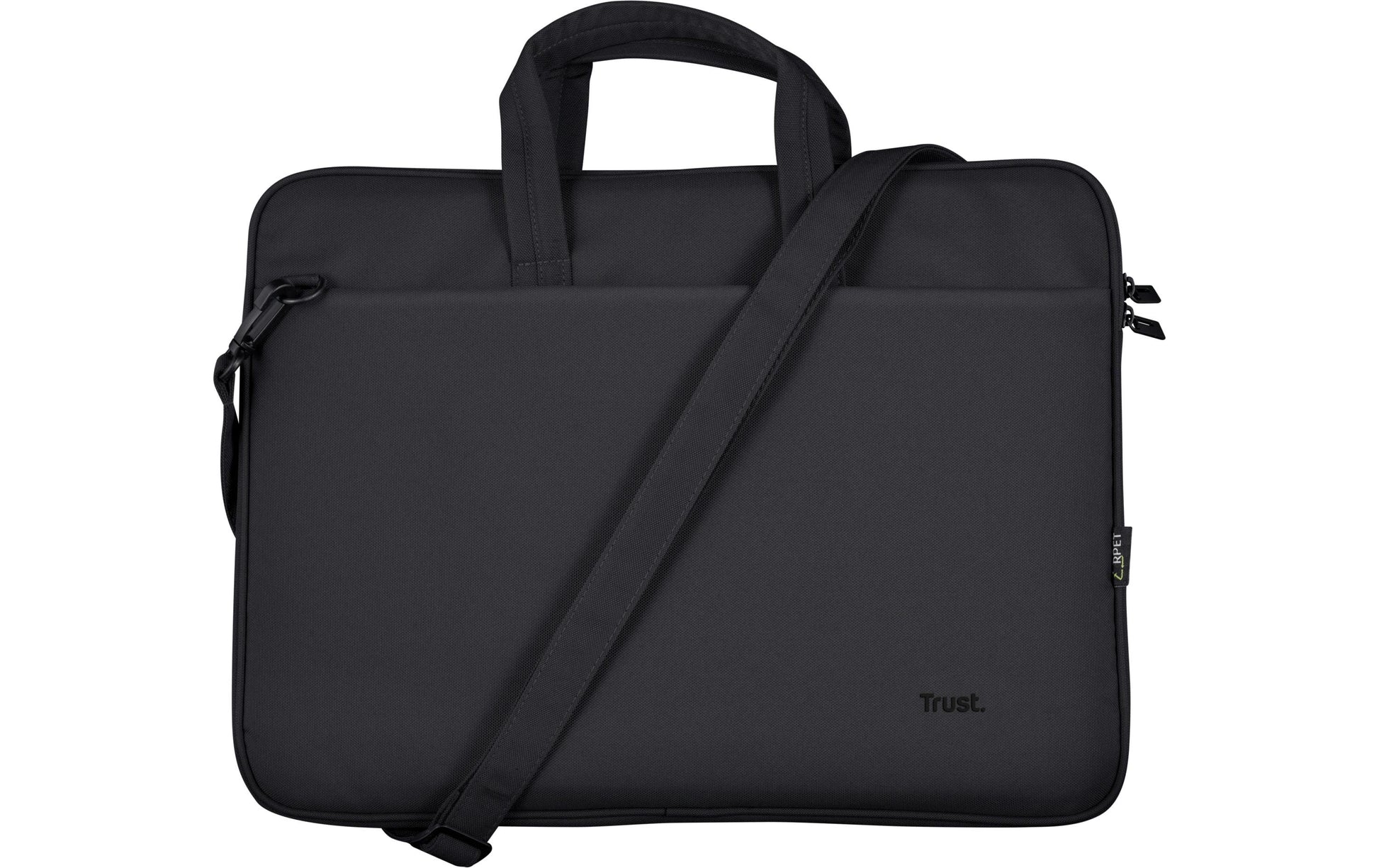 Trust Notebook-Tasche – für Notebooks bis 16", Aufsteckfunktion, recyceltes PET (rPET), schwarz