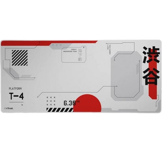 Trust GXT759 Gaming-Mauspad XXL 900×400 mm – Weiss, gestickte Kanten, Anti-Rutsch-Basis