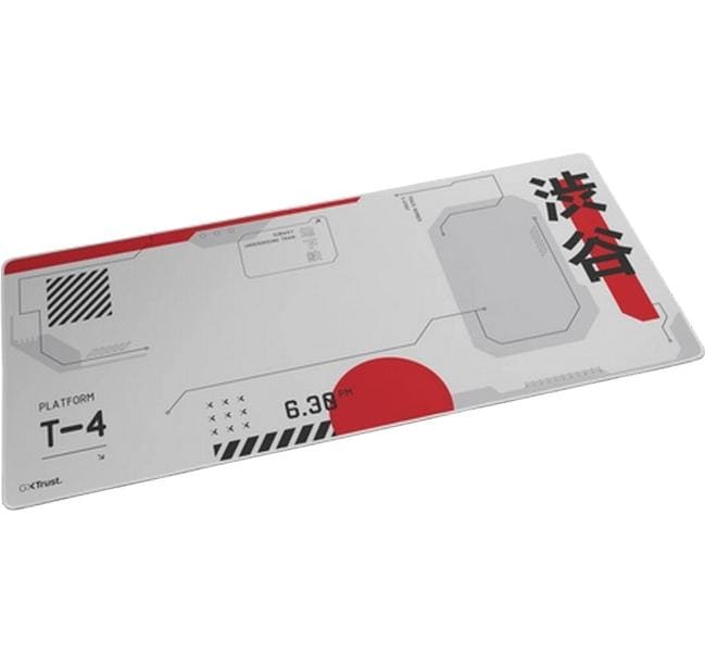 Trust GXT759 Gaming-Mauspad XXL 900×400 mm – Weiss, gestickte Kanten, Anti-Rutsch-Basis