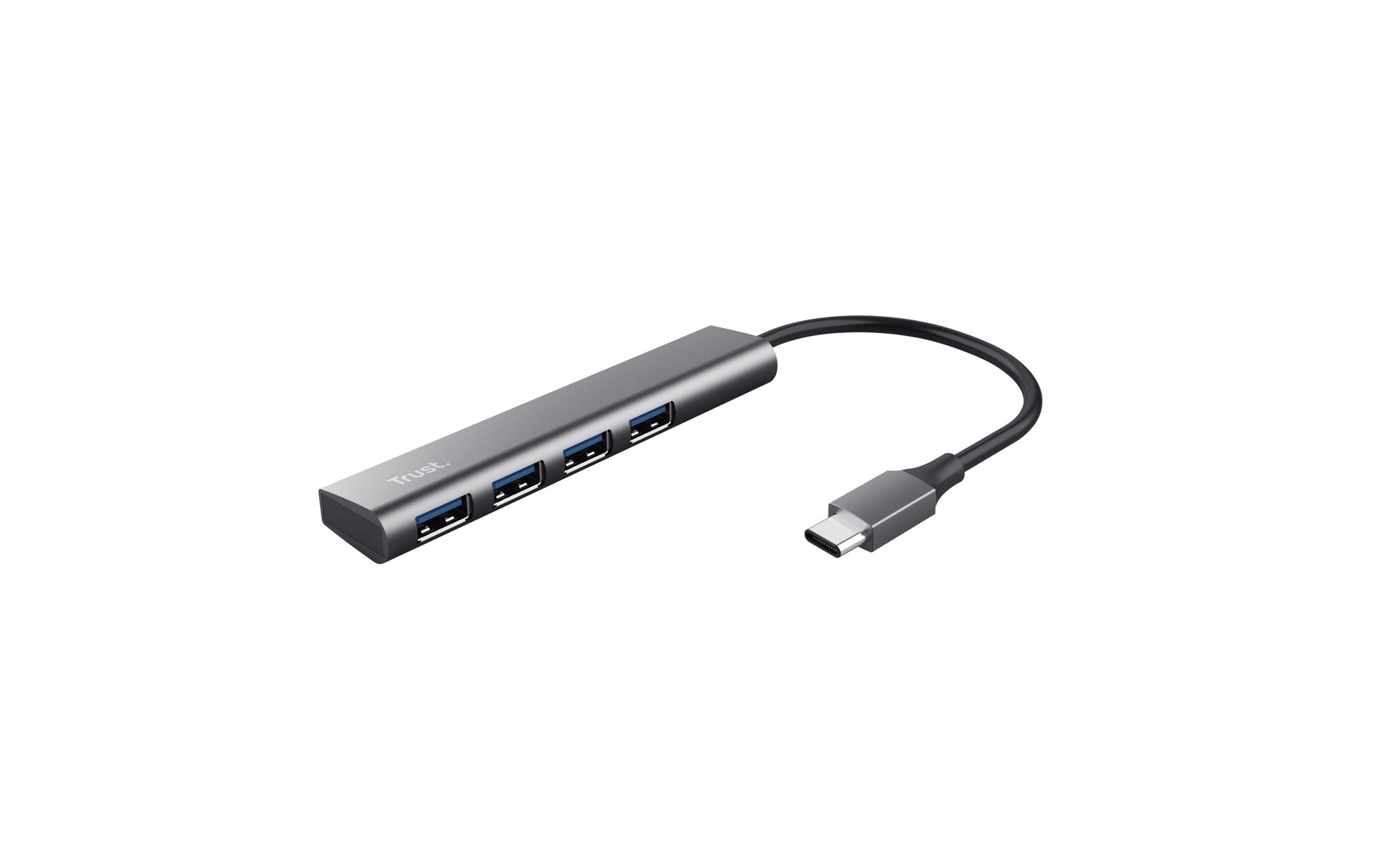 Trust Halyx USB-Hub – USB-C, 4× USB-A (USB 3.2 Gen 1, 5 Gbps) – USB-C – 210 × 21 × 11 mm