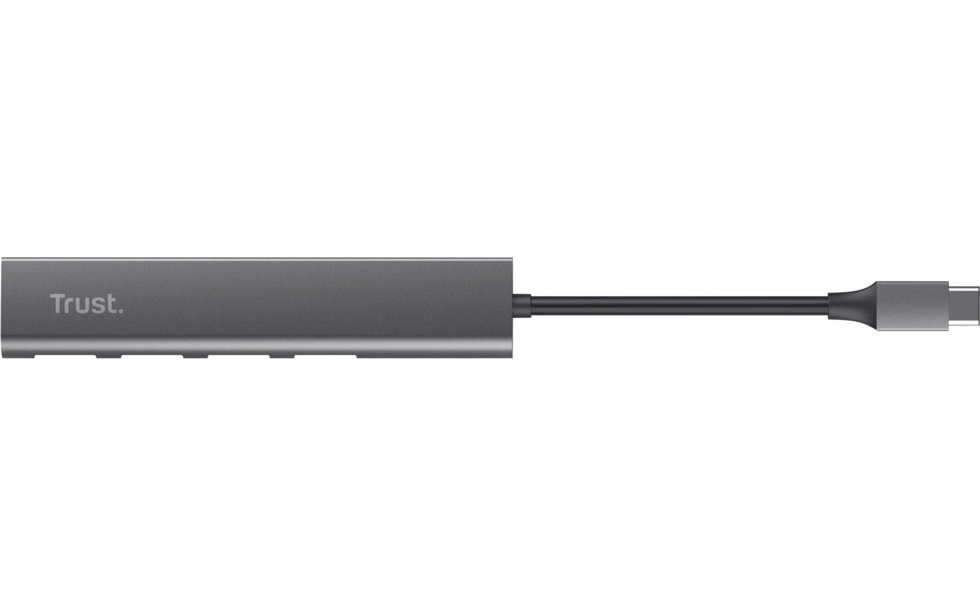 Trust Halyx USB-Hub – USB-C, 4× USB-A (USB 3.2 Gen 1, 5 Gbps) – USB-C – 210 × 21 × 11 mm