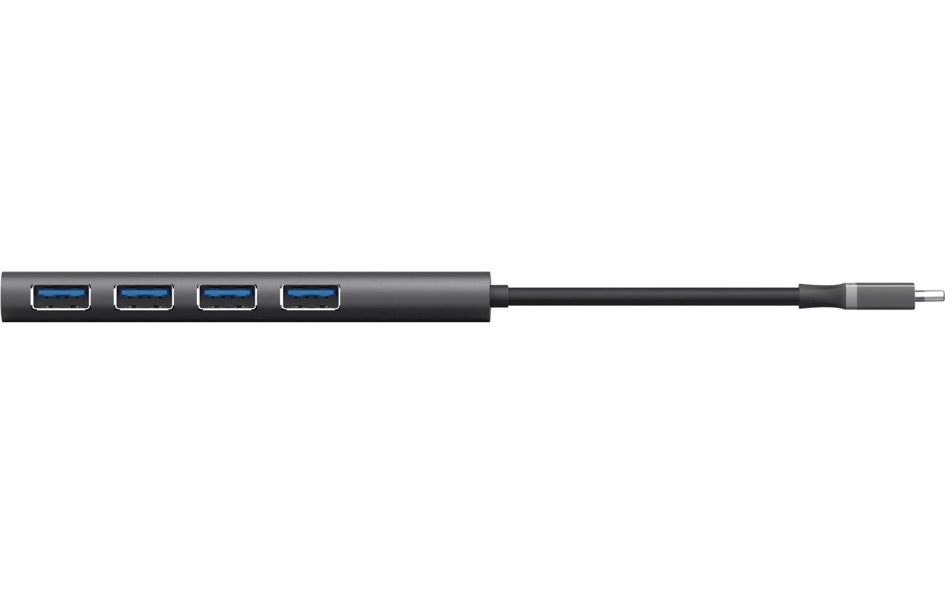 Trust Halyx USB-Hub – USB-C, 4× USB-A (USB 3.2 Gen 1, 5 Gbps) – USB-C – 210 × 21 × 11 mm
