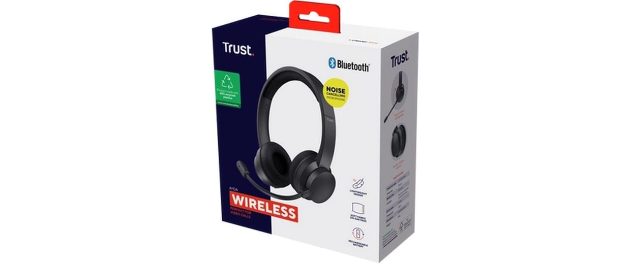 Trust Ayda – Duo On-Ear Headset – Bluetooth, ENC, USB-C – Schwarz – bis 24 h