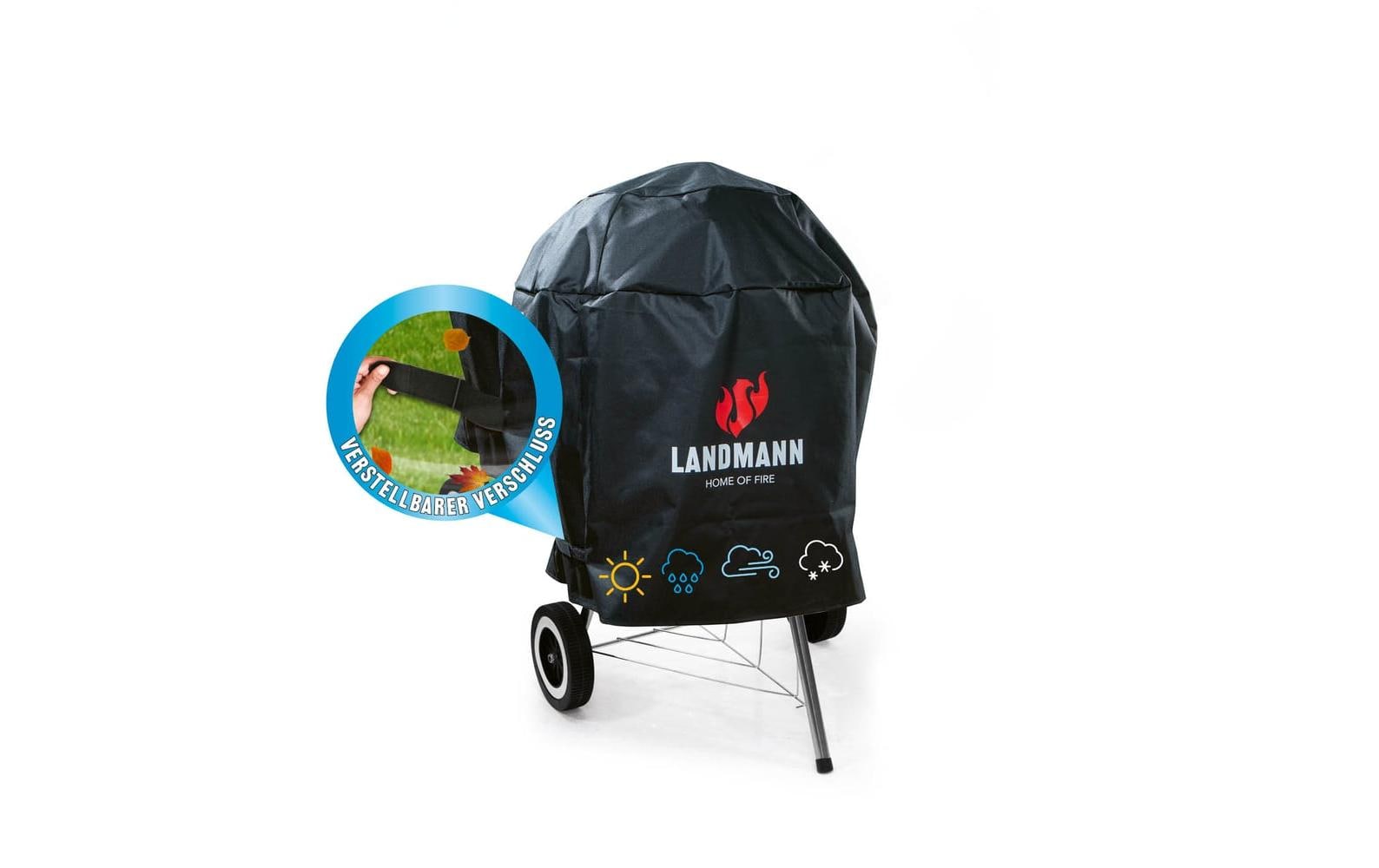 Landmann Wetterschutzhaube 15704-B Premium – 70 × 90 × 70 cm, für Grills, Polyester, Schwarz