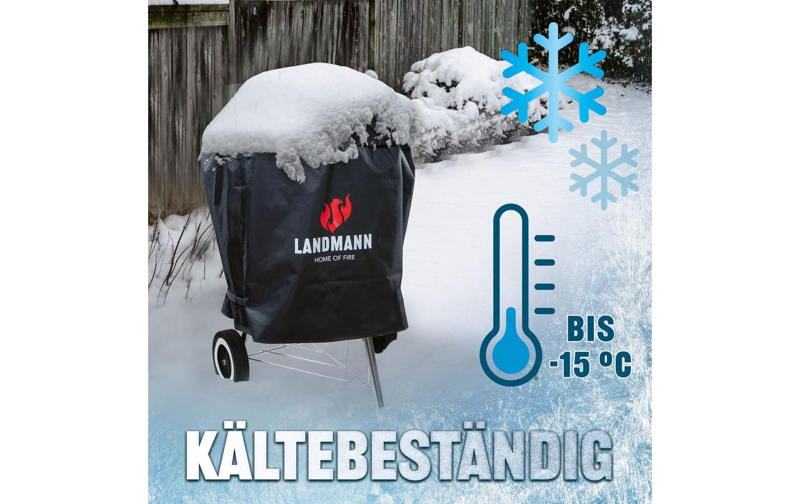 Landmann Wetterschutzhaube 15704-B Premium – 70 × 90 × 70 cm, für Grills, Polyester, Schwarz