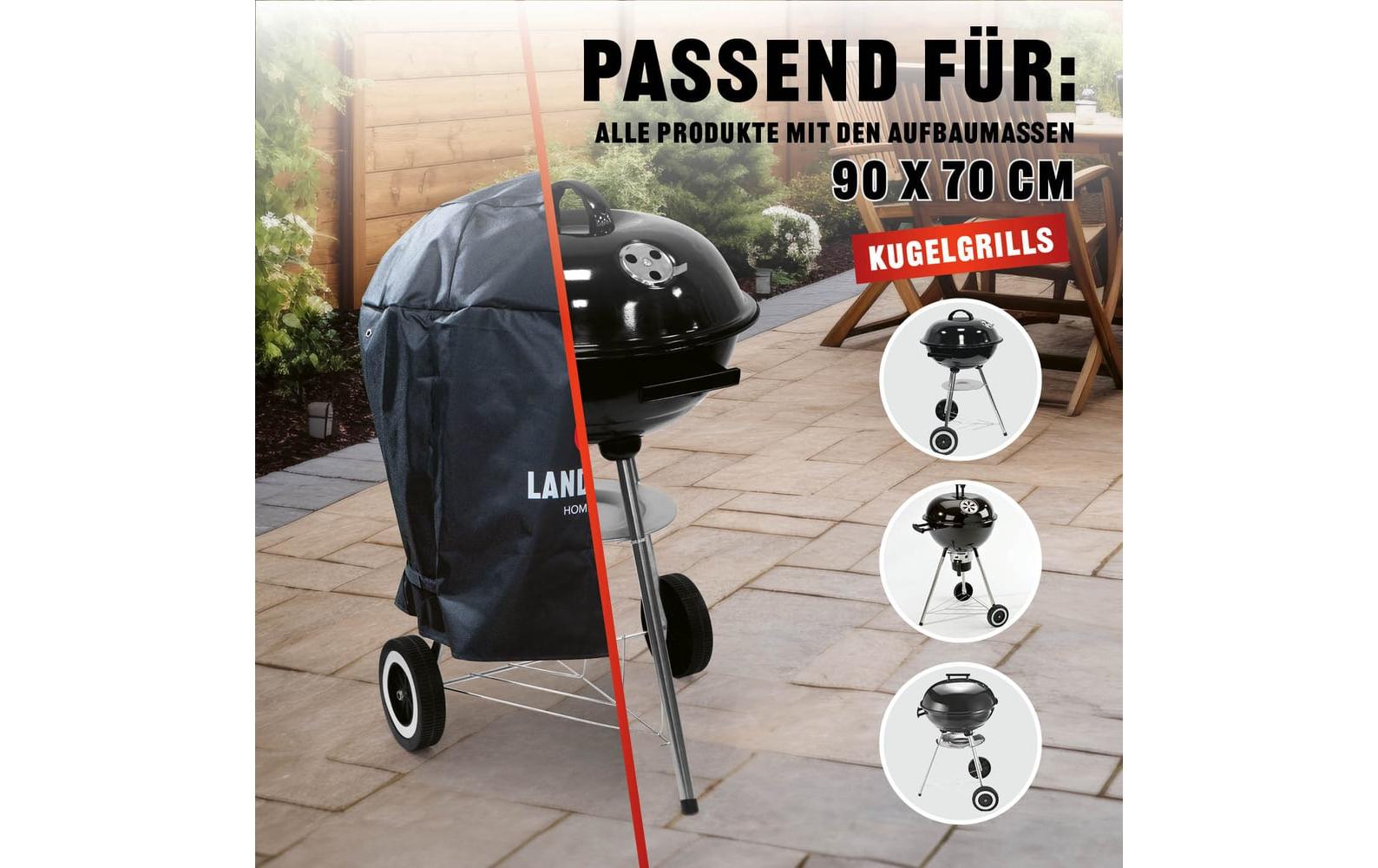 Landmann Wetterschutzhaube 15704-B Premium – 70 × 90 × 70 cm, für Grills, Polyester, Schwarz