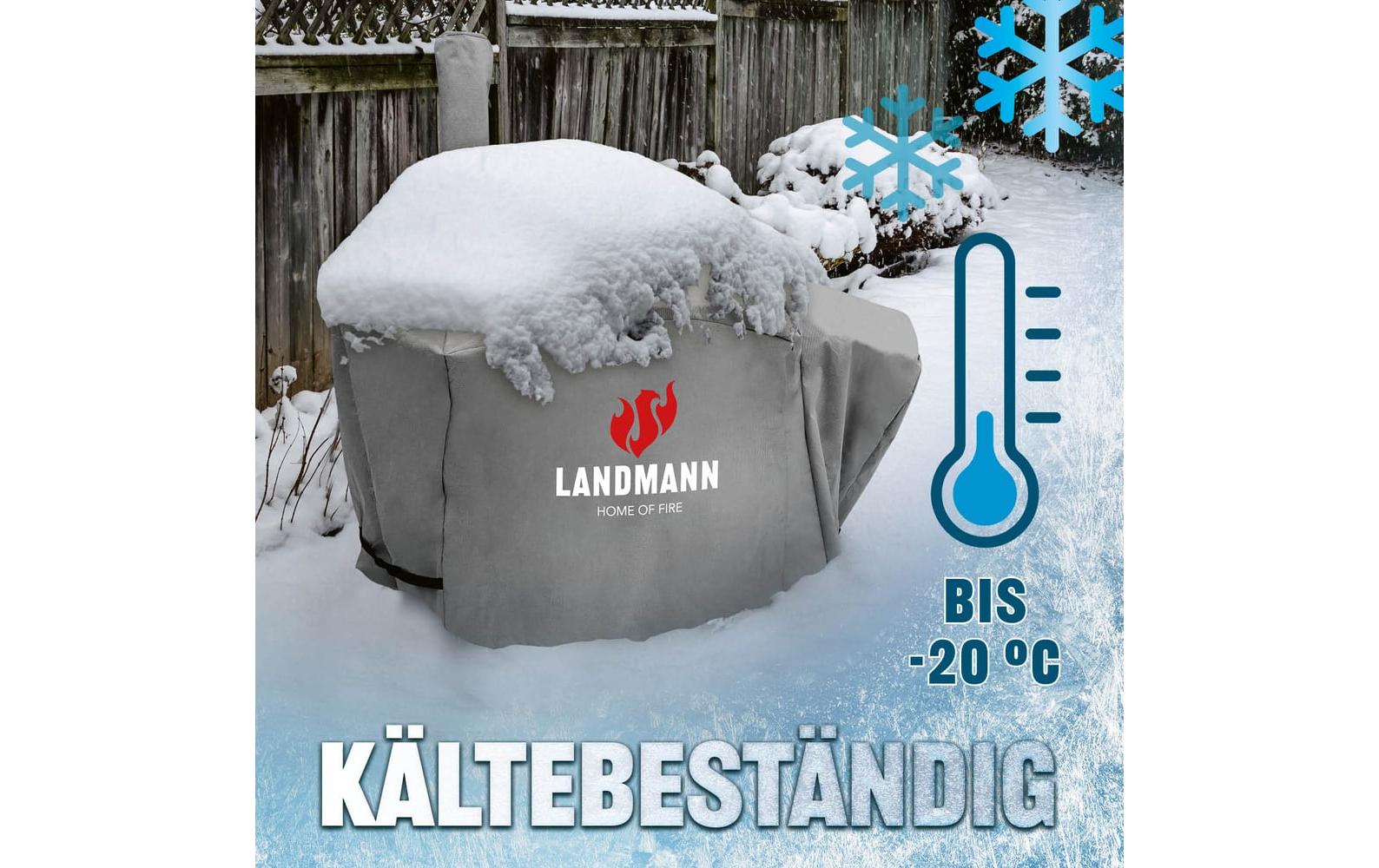 Landmann Wetterschutzhaube 15727 Premium – 130 × 85 × 126 cm, Polyester, Grau – für Grills