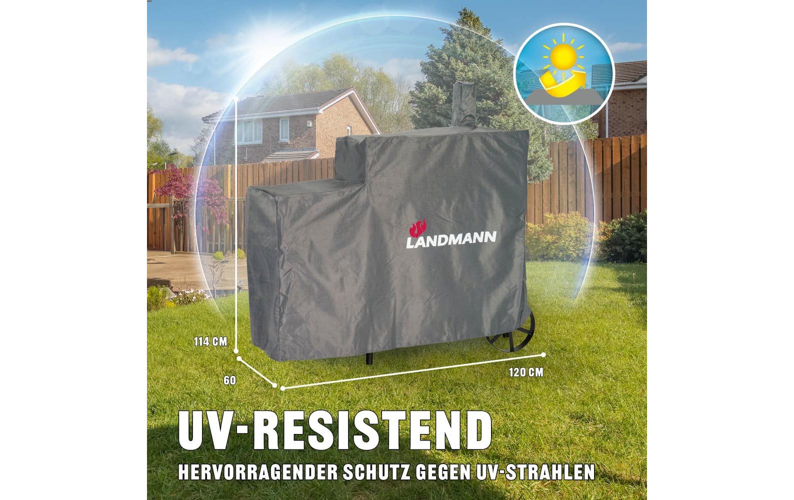 Landmann Grillabdeckung 11804 – 53 × 142 × 126 cm, Polyester, Grau