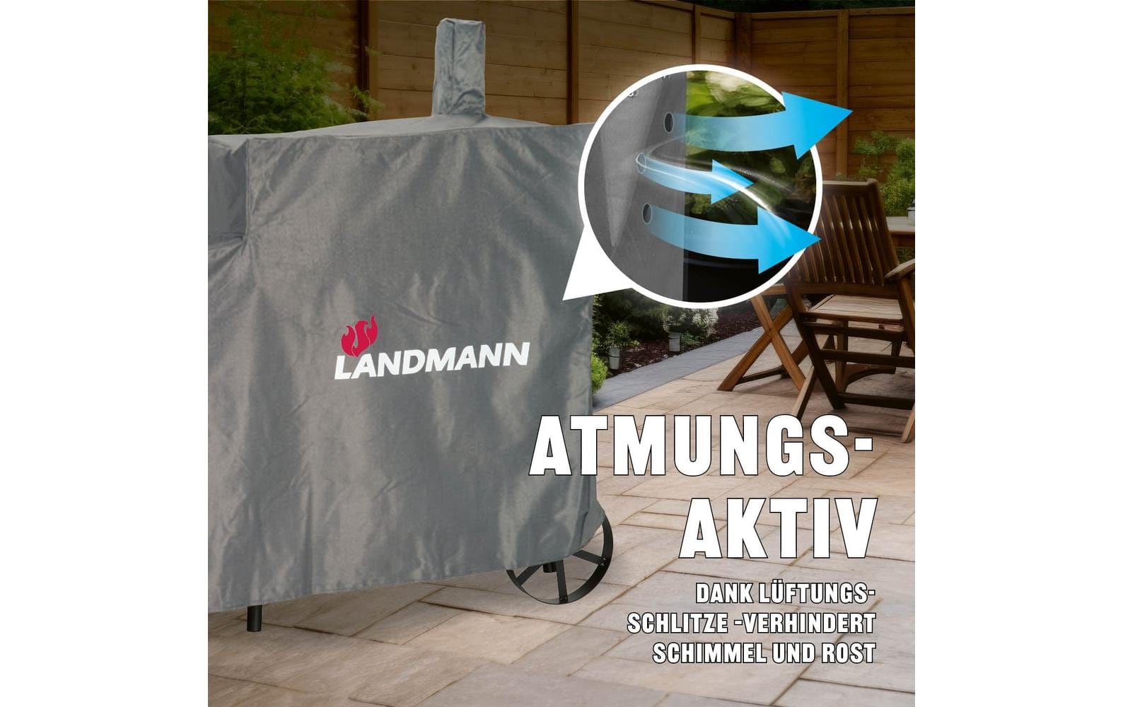 Landmann Grillabdeckung 11804 – 53 × 142 × 126 cm, Polyester, Grau