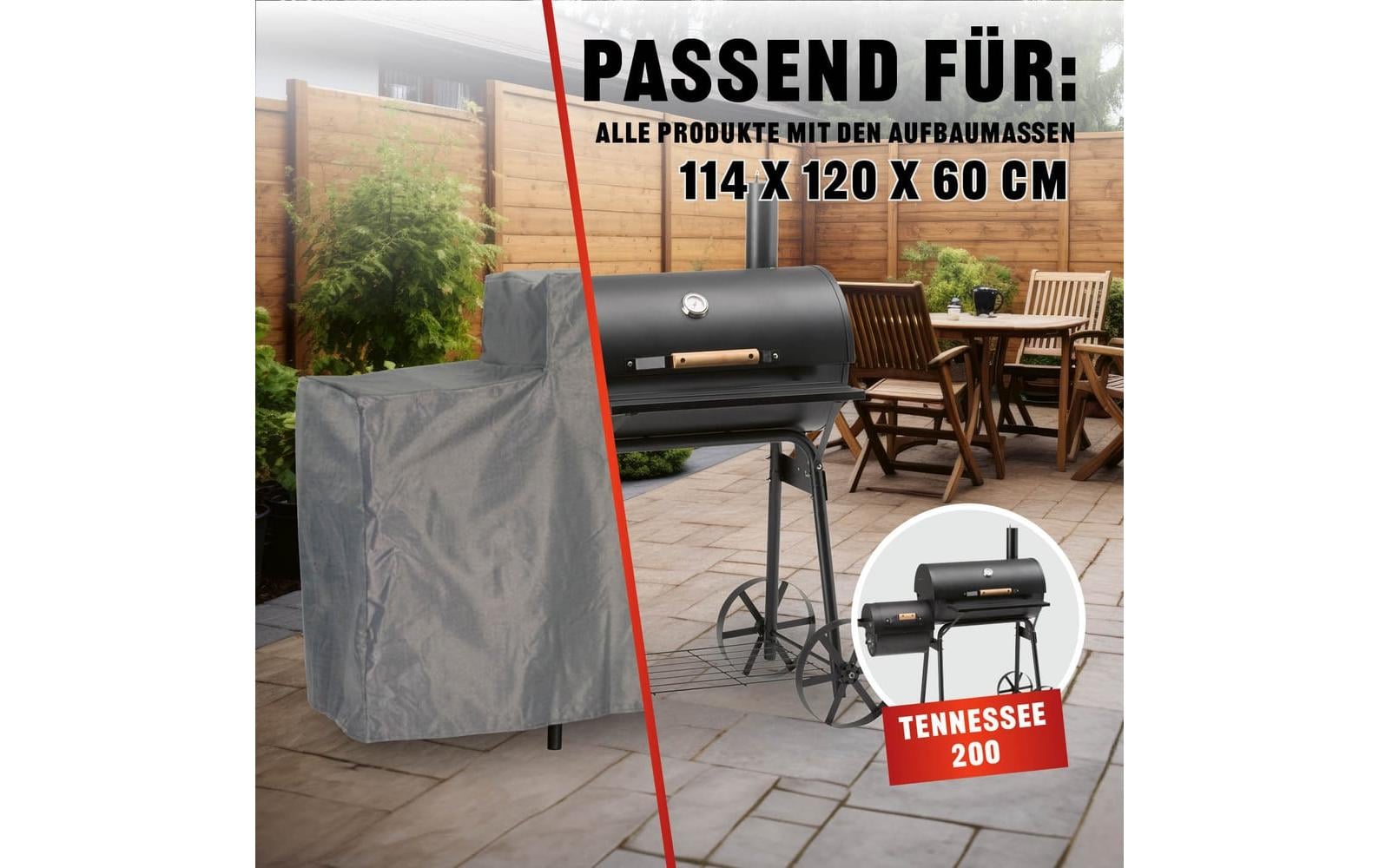 Landmann Grillabdeckung 11804 – 53 × 142 × 126 cm, Polyester, Grau