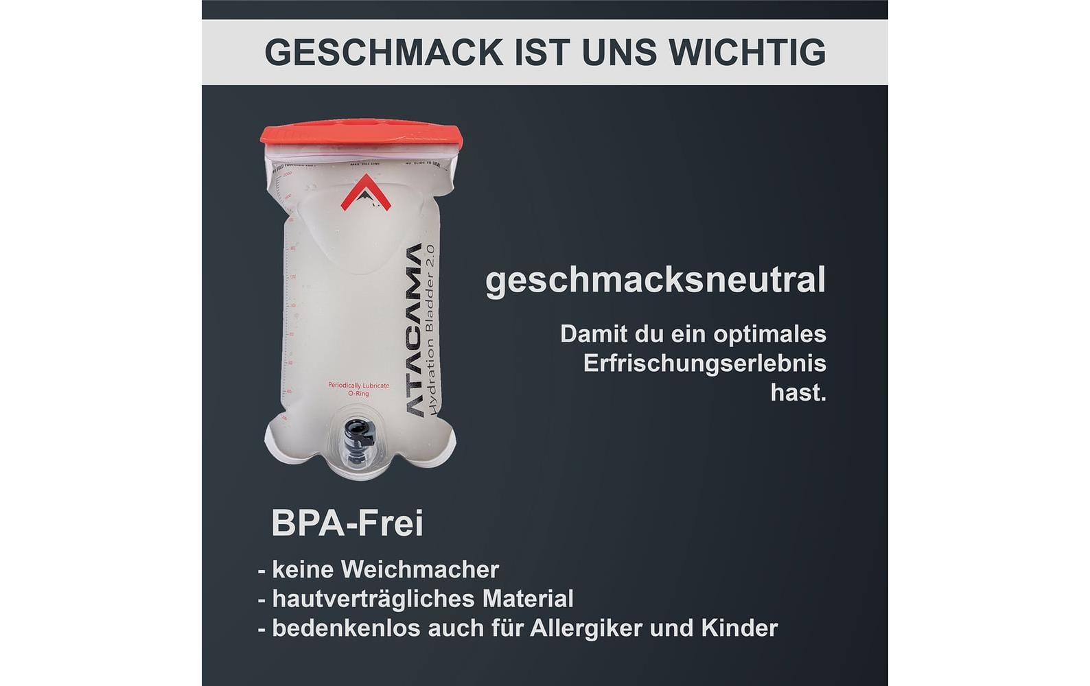 Atacama Trinkblase 2 l – Beissventil, Transparent
