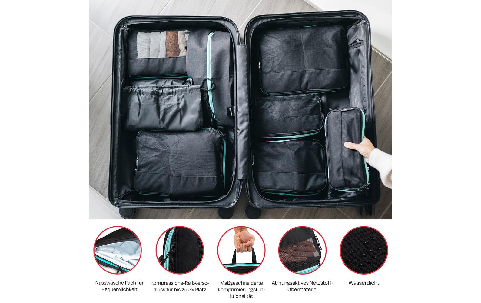 Atacama Kompressions-Packwürfel – schwarz