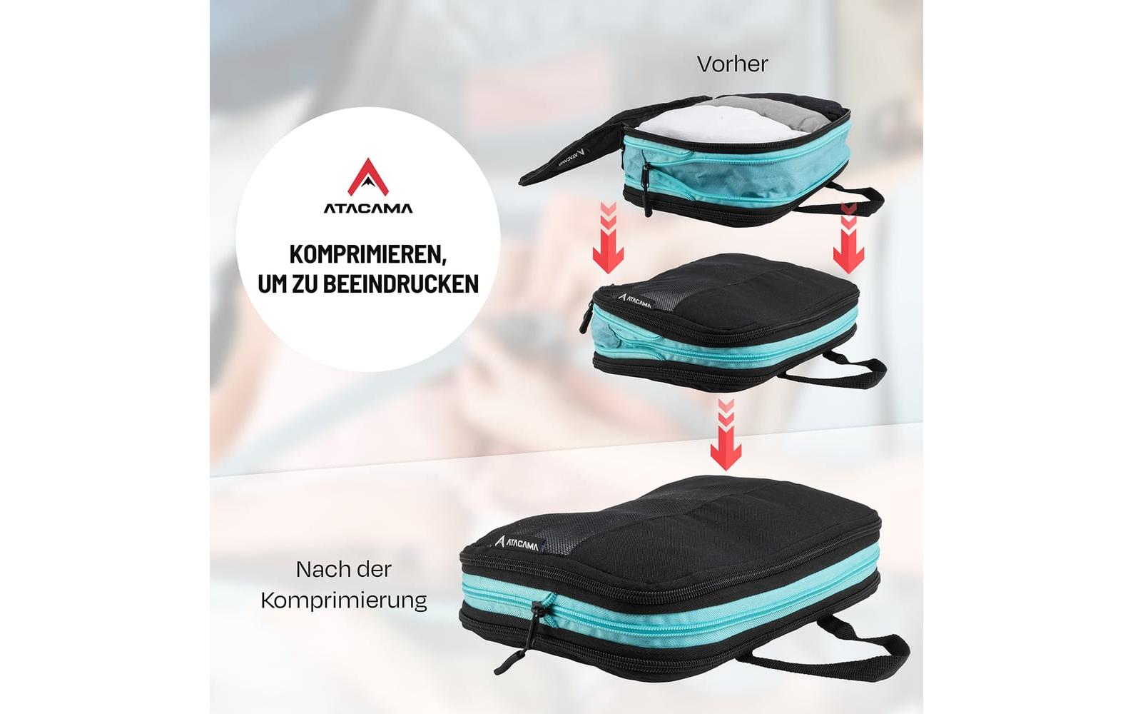 Atacama Kompressions-Packwürfel Premium – schwarz