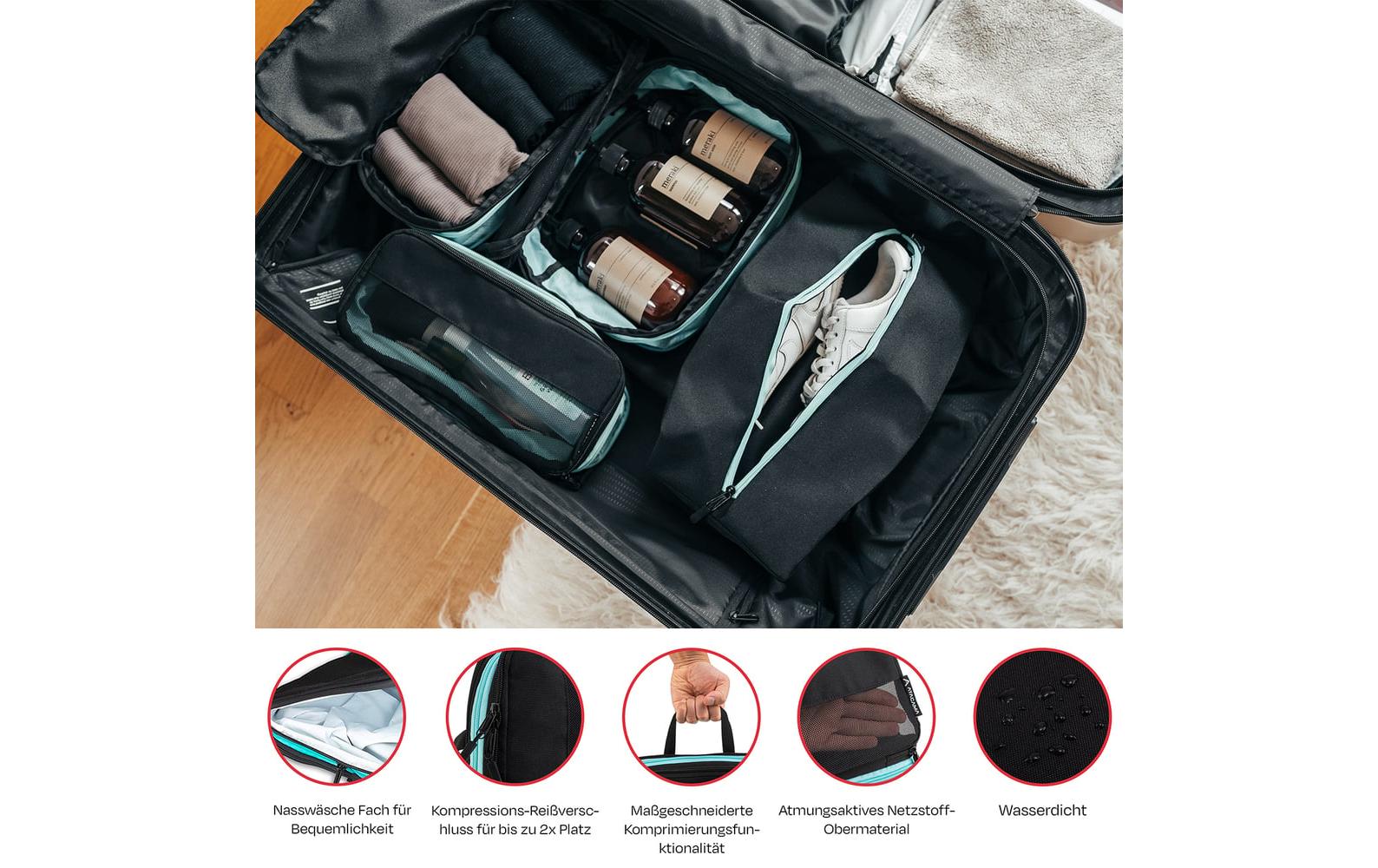 Atacama Kompressions-Packwürfel Premium – schwarz