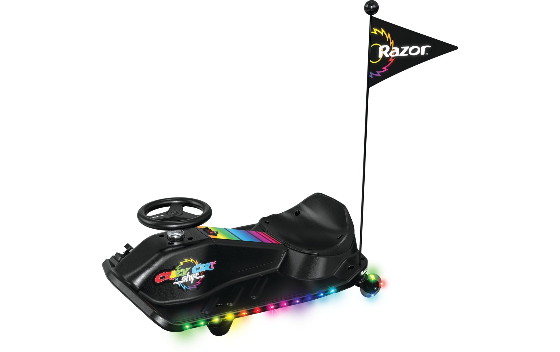 Razor Crazy Cart Shift Lightshow – Elektro-Ride-On, 13 km/h, 8 km Reichweite – ab 6 Jahren – mehrfarbig