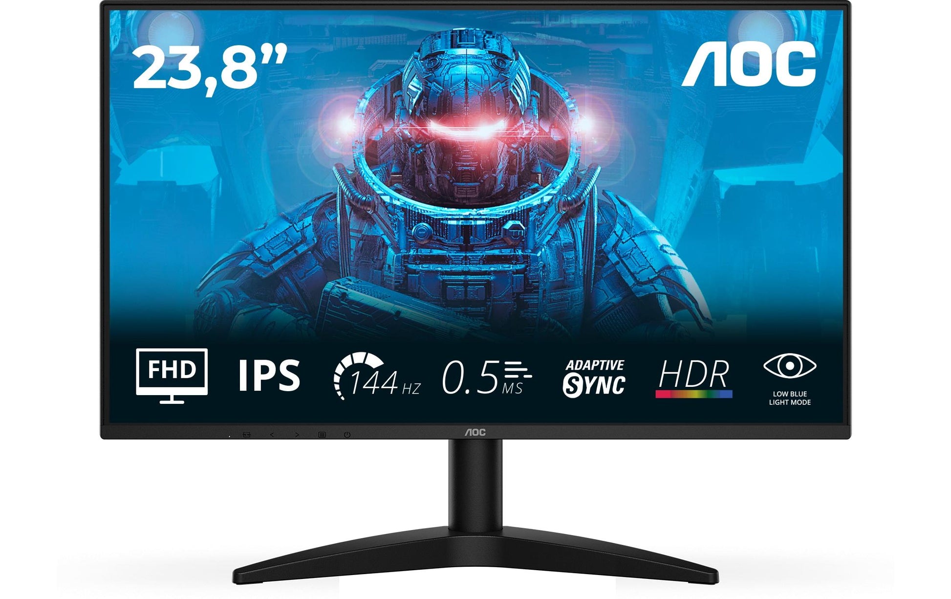 AOC 24B36X – Monitor, 23,8", 1920 × 1080 (Full HD), IPS, 144 Hz, 500 cd/m², VESA 100 × 100, Schwarz