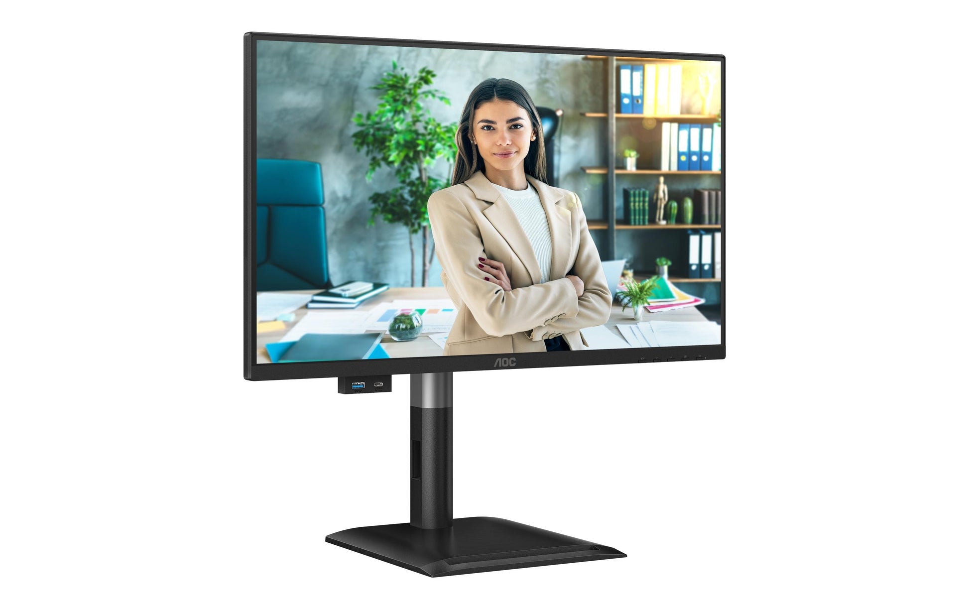 AOC 24P4U – Monitor, 23,8", 1920 × 1080 (Full HD), IPS, 60 Hz, VESA 100 × 100, Schwarz