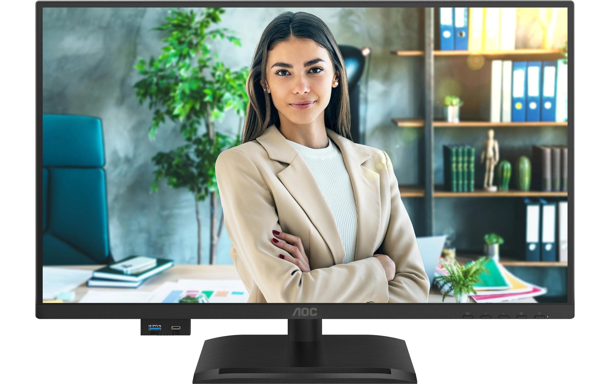 AOC 24P4U – Monitor, 23,8", 1920 × 1080 (Full HD), IPS, 60 Hz, VESA 100 × 100, Schwarz