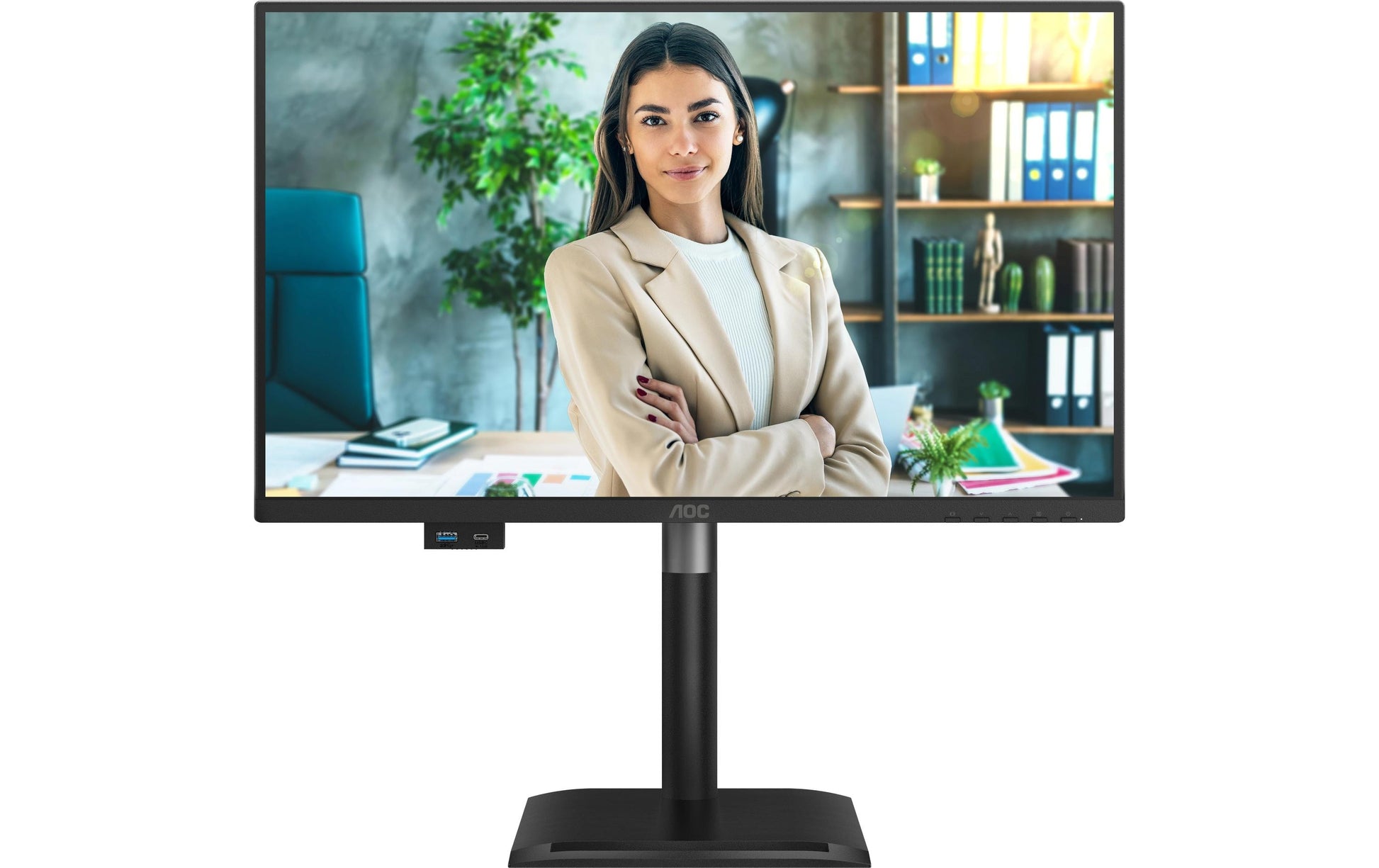 AOC 24P4U – Monitor, 23,8", 1920 × 1080 (Full HD), IPS, 60 Hz, VESA 100 × 100, Schwarz