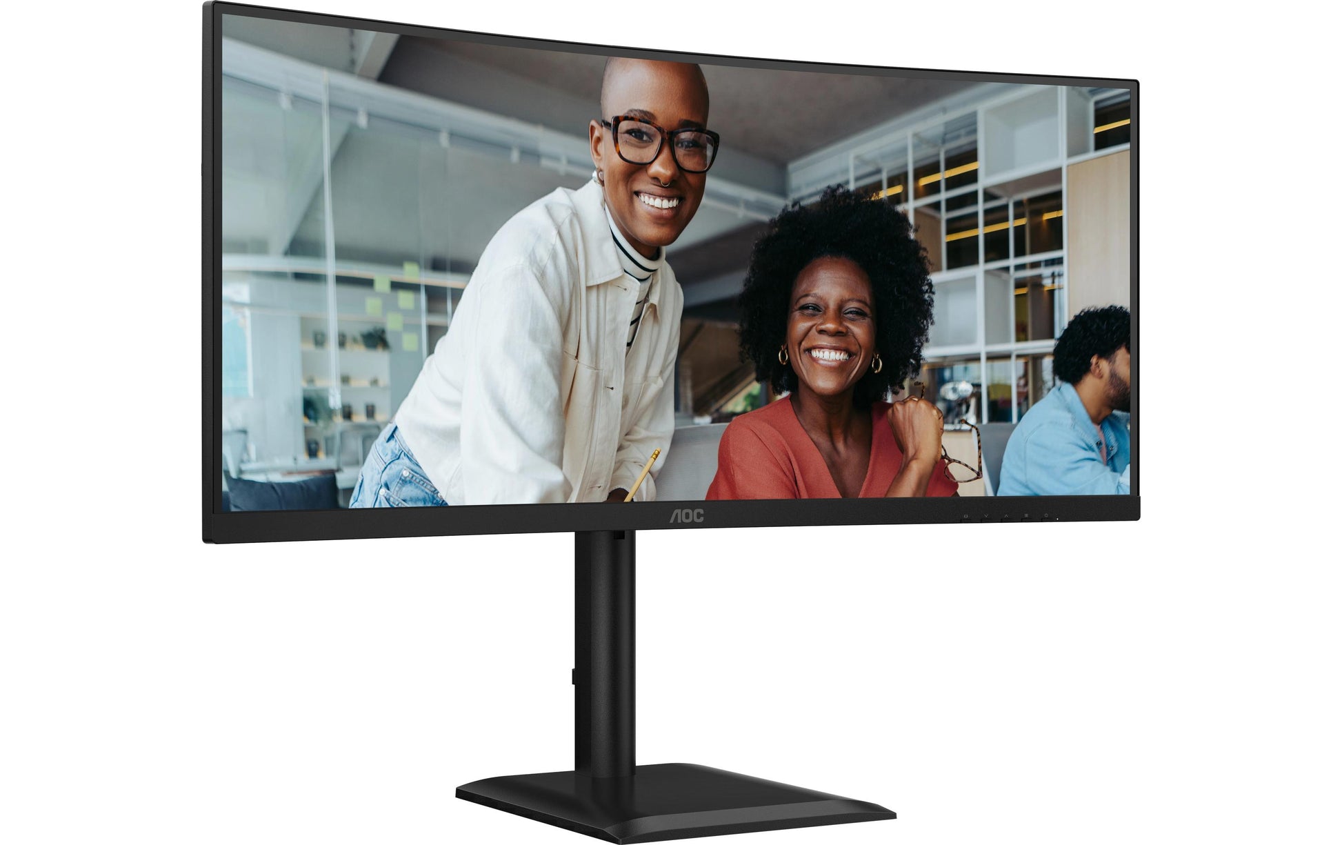 AOC CU34E4CV – Monitor, 34" 3440 × 1440 (UWQHD), VA, 120 Hz, Gebogen, KVM, VESA 100 × 100, Schwarz