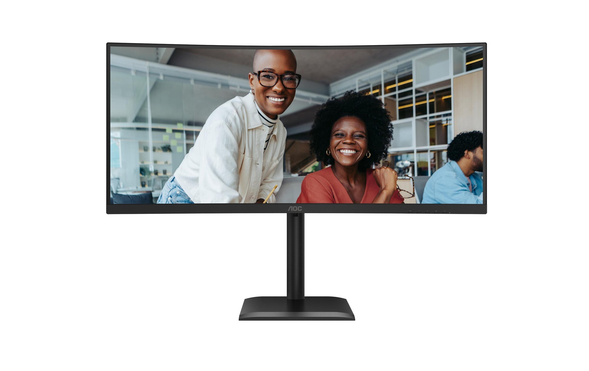 AOC CU34E4CV – Monitor, 34" 3440 × 1440 (UWQHD), VA, 120 Hz, Gebogen, KVM, VESA 100 × 100, Schwarz