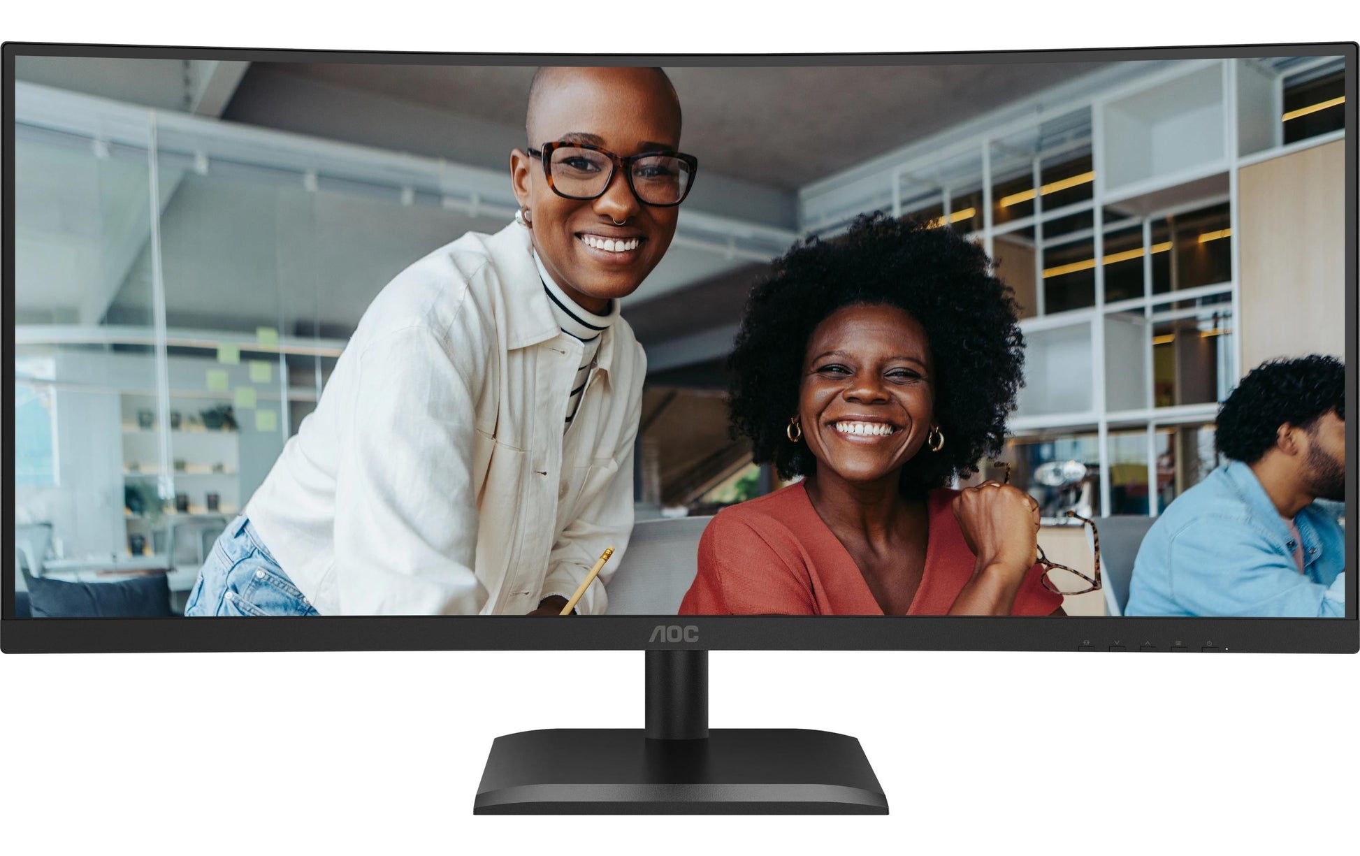 AOC CU34E4CV – Monitor, 34" 3440 × 1440 (UWQHD), VA, 120 Hz, Gebogen, KVM, VESA 100 × 100, Schwarz