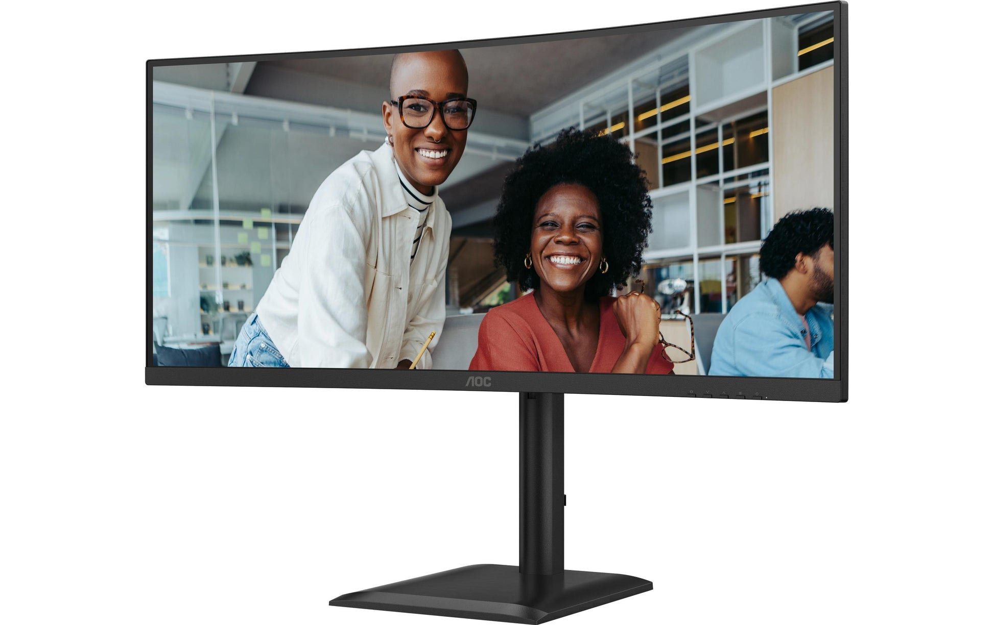 AOC CU34E4CV – Monitor, 34" 3440 × 1440 (UWQHD), VA, 120 Hz, Gebogen, KVM, VESA 100 × 100, Schwarz
