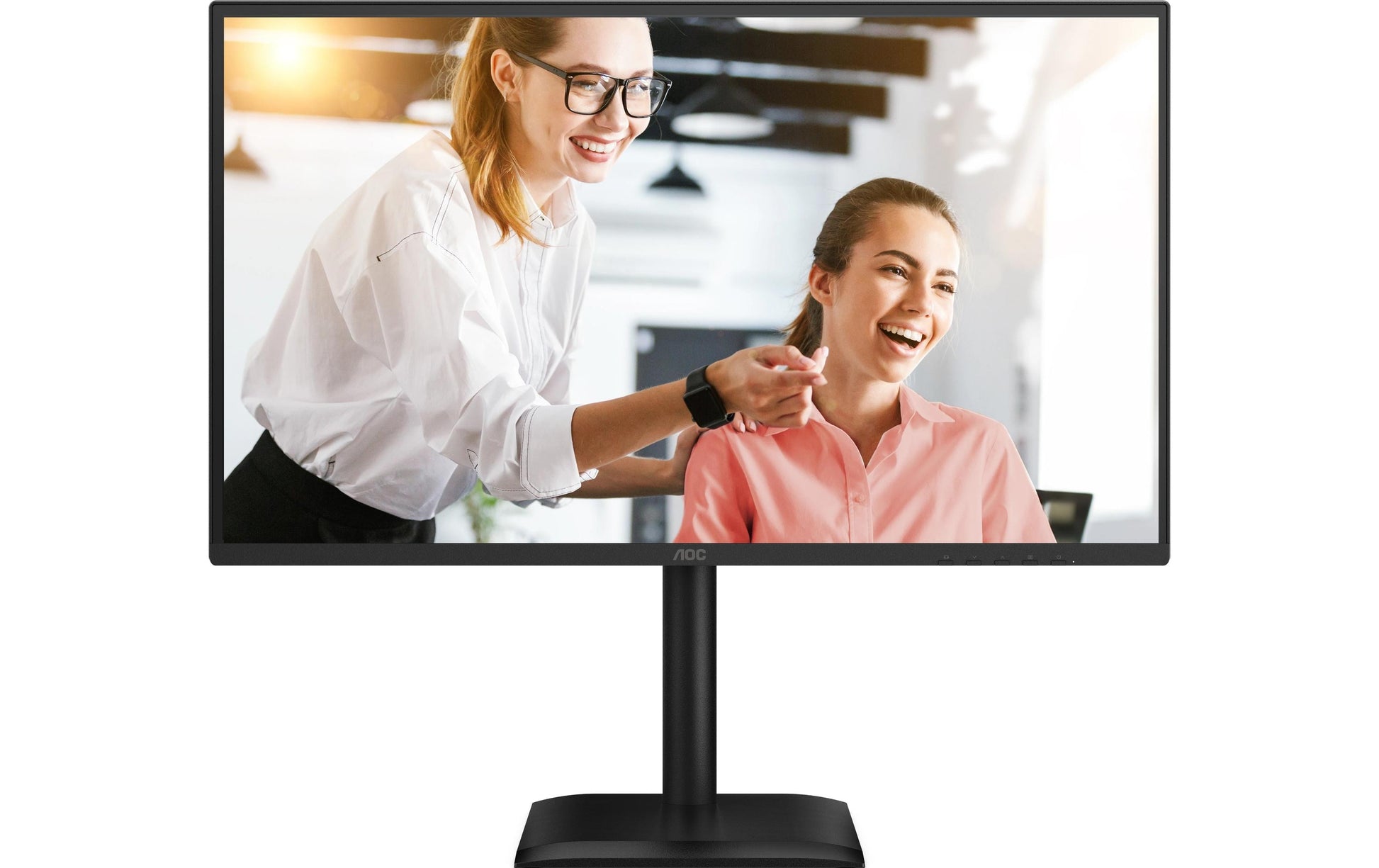 AOC Q27E4CV – Monitor, 27" 2560 × 1440 (WQHD), IPS, 120 Hz, 350 cd/m², USB-C, Lautsprecher, Schwarz