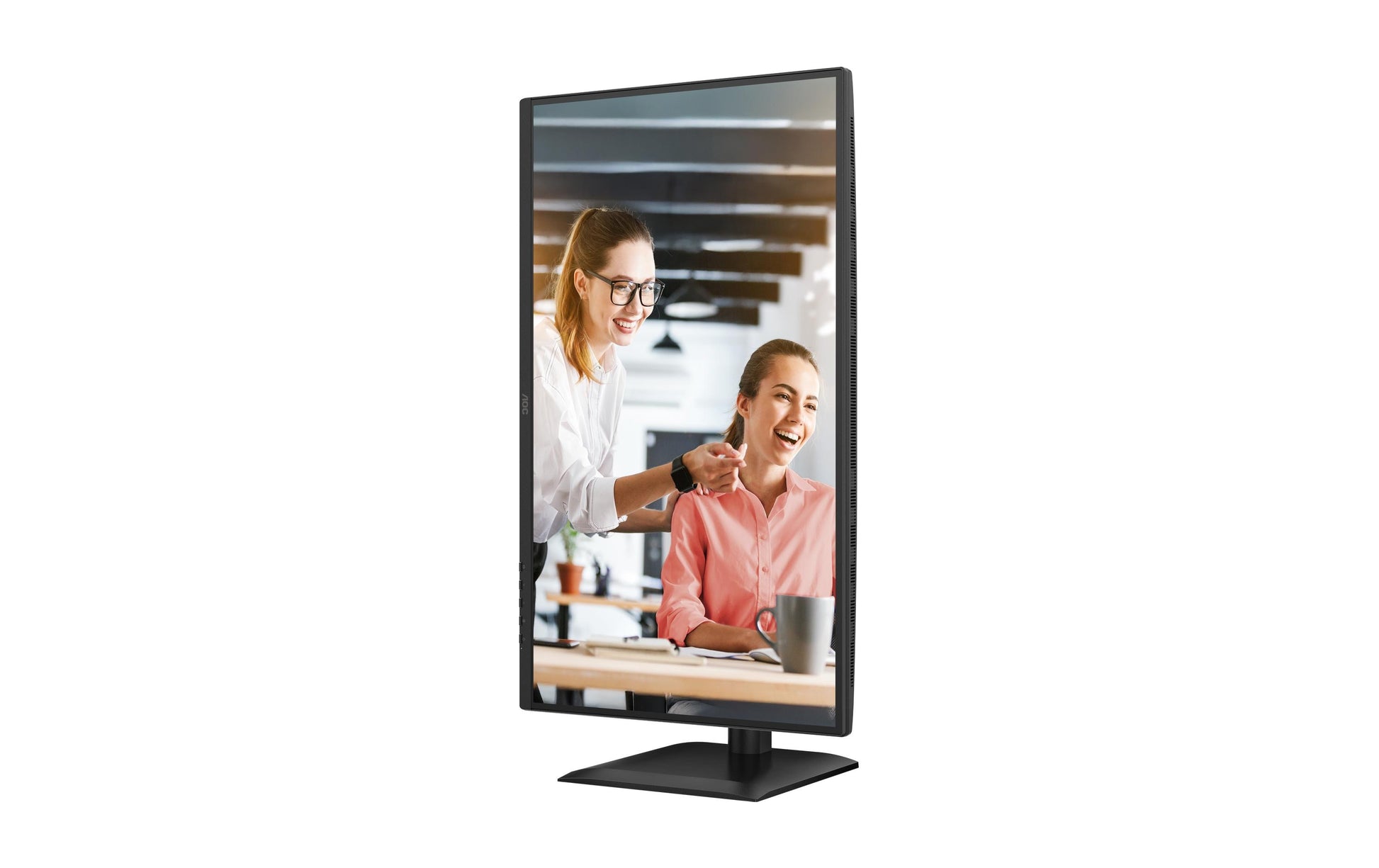 AOC Q27E4CV – Monitor, 27" 2560 × 1440 (WQHD), IPS, 120 Hz, 350 cd/m², USB-C, Lautsprecher, Schwarz
