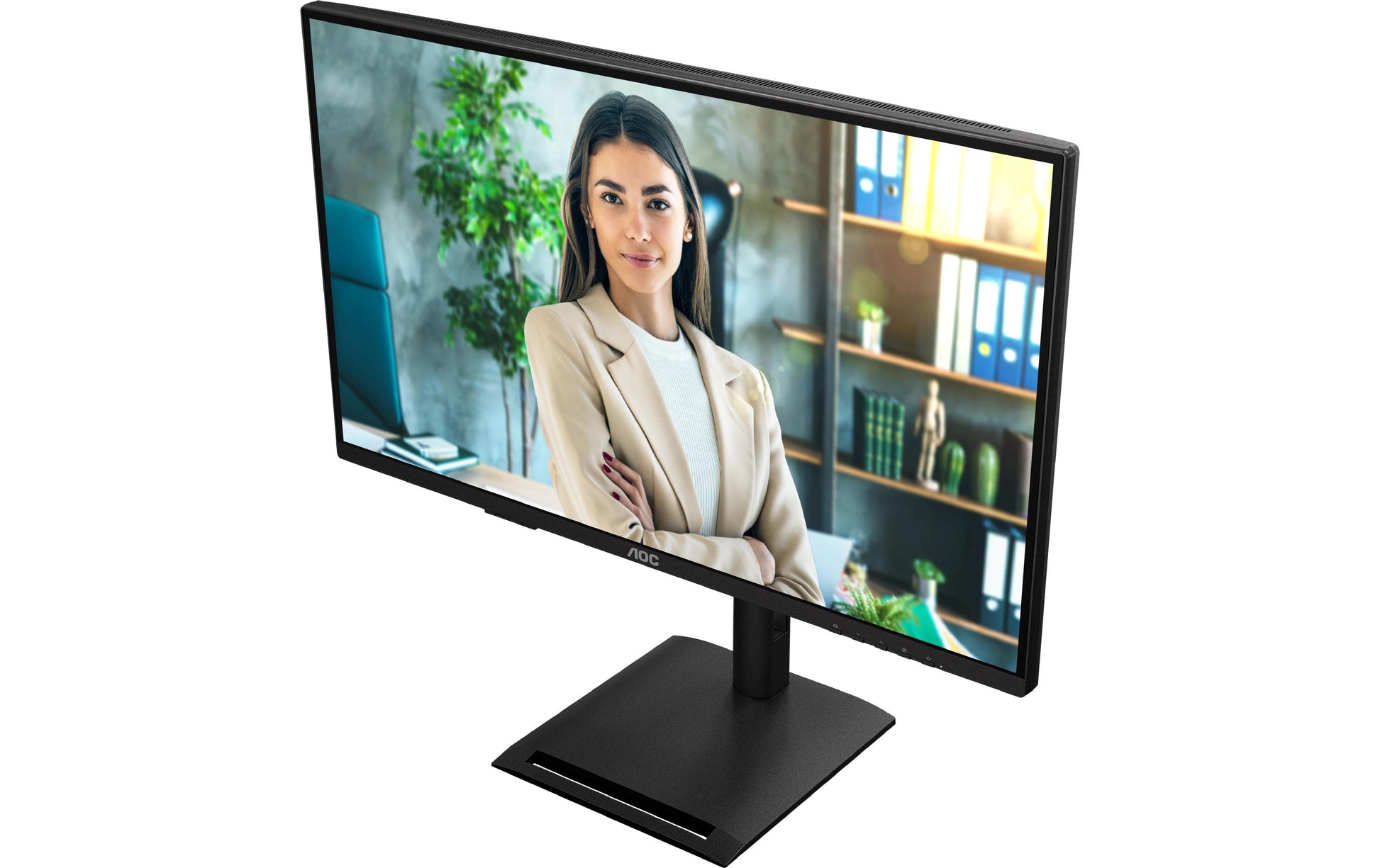 AOC Q27P4U – Monitor, 27", 2560 × 1440 (WQHD), IPS, 120 Hz, 350 cd/m², USB-Hub, Adaptive Sync, Schwarz