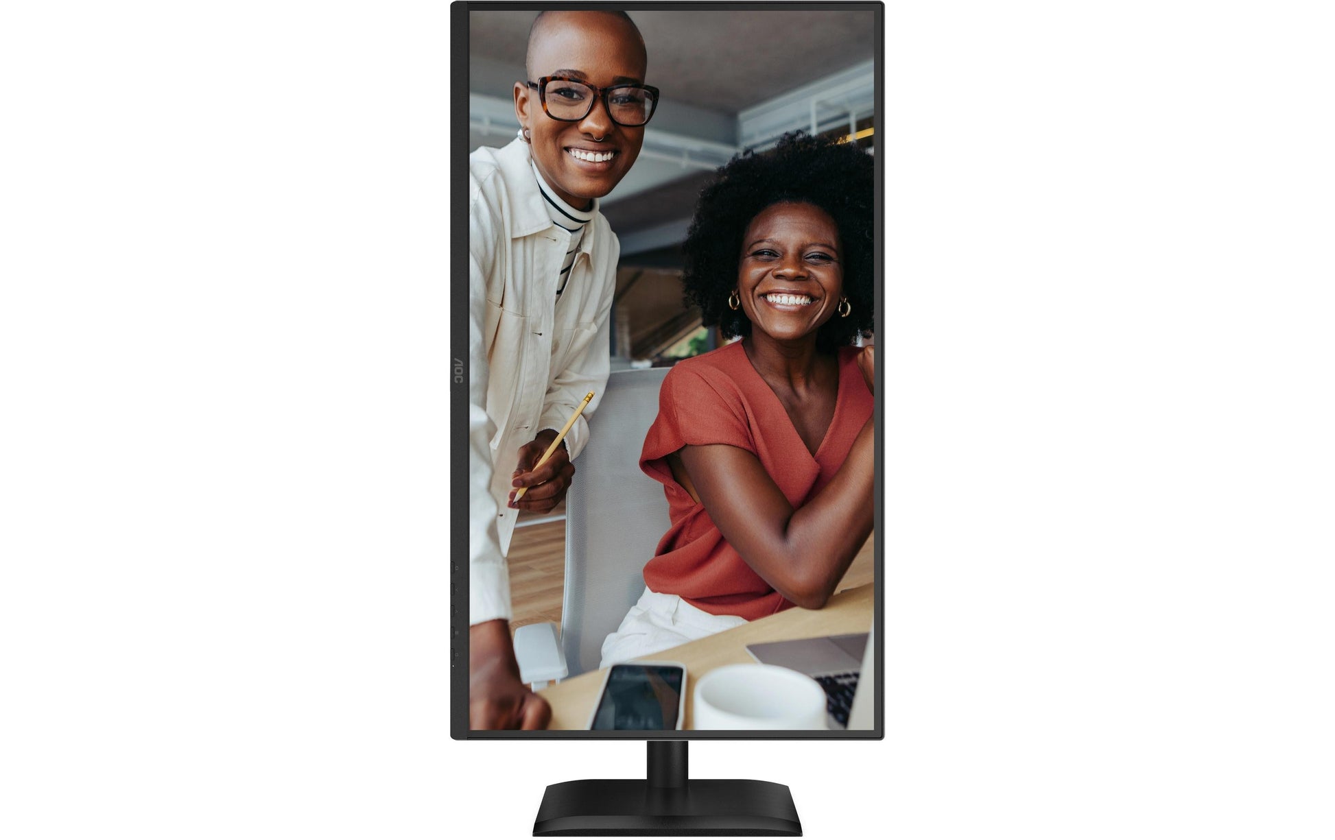 AOC 27E4CV – Monitor, 27", IPS, 120 Hz, 300 cd/m², USB-Hub, Lautsprecher, Adaptive Sync, Schwarz