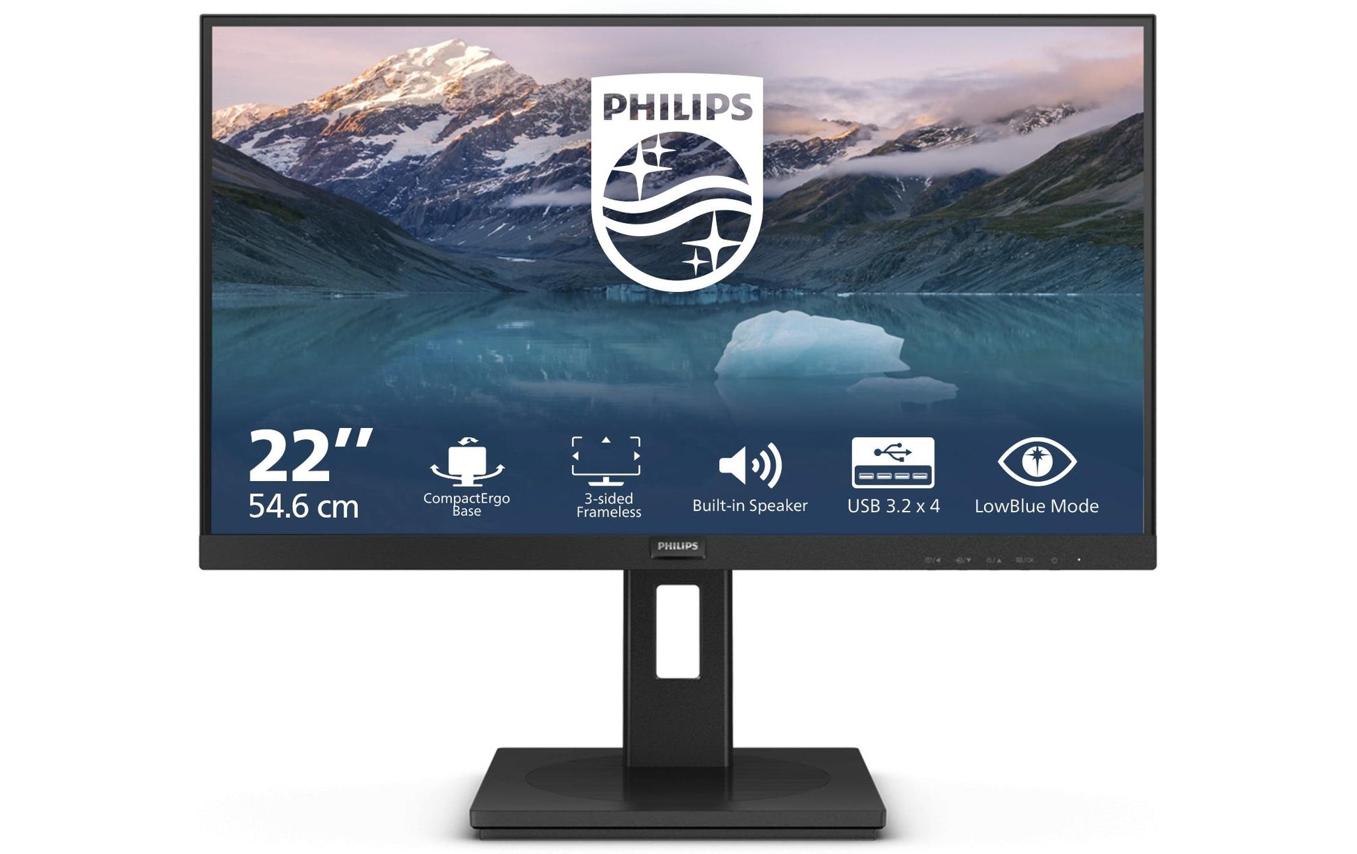 Philips 222S9JML/00 – Monitor, 21,5" Full HD (1920 × 1080), VA, 75 Hz, 250 cd/m², Lautsprecher, Schwarz