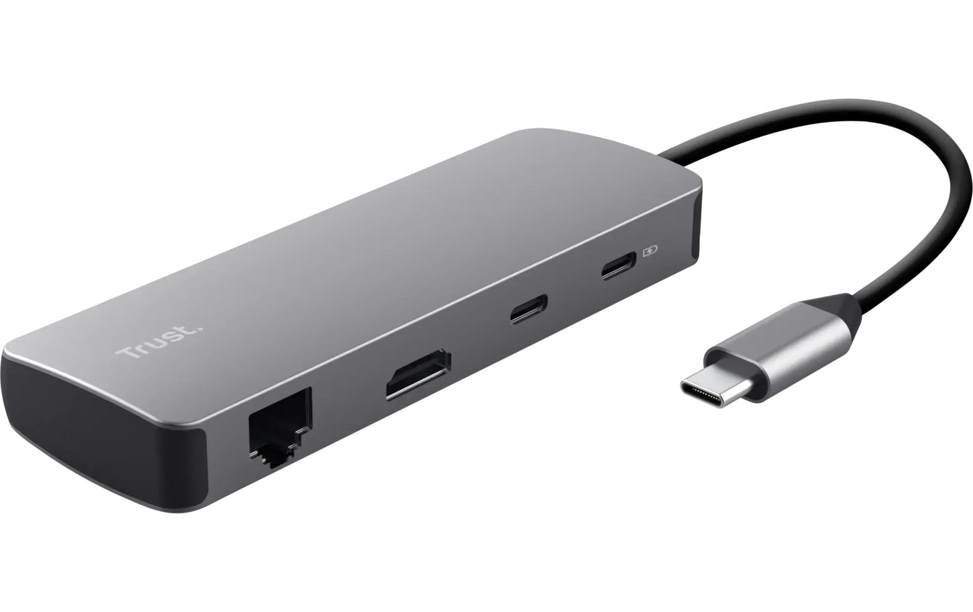 Trust Dalyx 8-in-1 Multiport-Adapter – für Chromebooks, USB-Port, silber