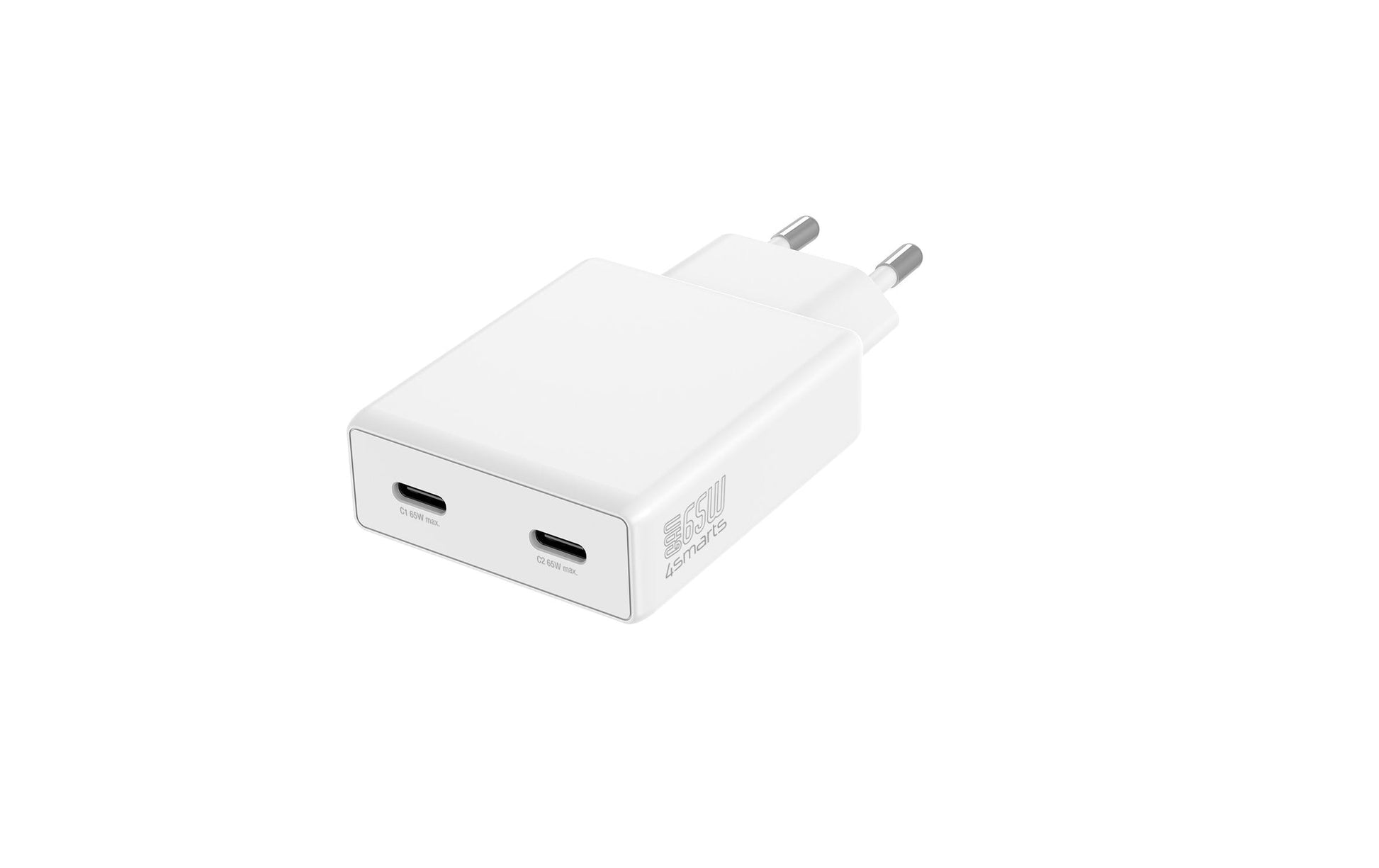 4smarts PDPlug Slim Dual Netzteil – 65 W, 2× USB-C, PD, GaN – für Nintendo Switch, Universal, Laptop u. a.