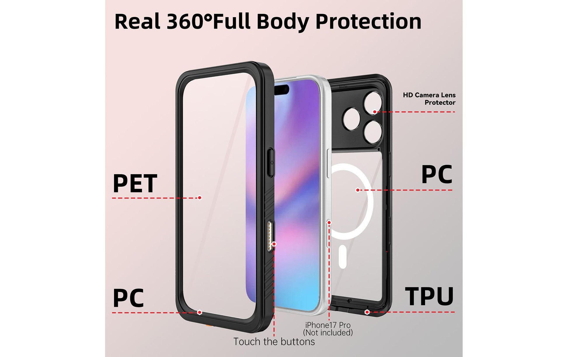 4smarts Wasserdichte Smartphone-Tasche – für Apple iPhone 17 Pro – Schwarz