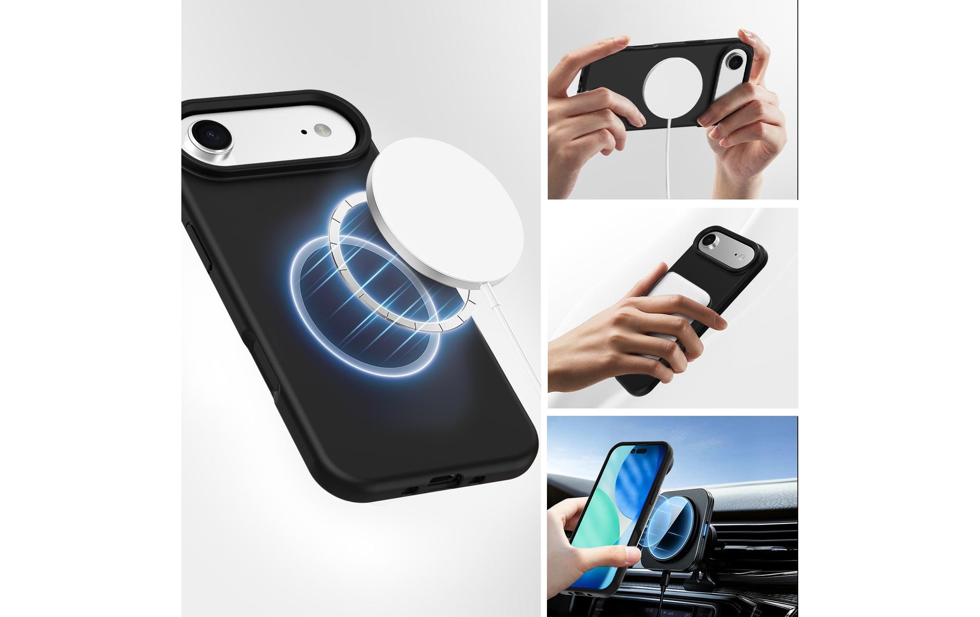 4smarts Backcover – für Apple iPhone 17 Air – MagSafe, Silikon, Schwarz
