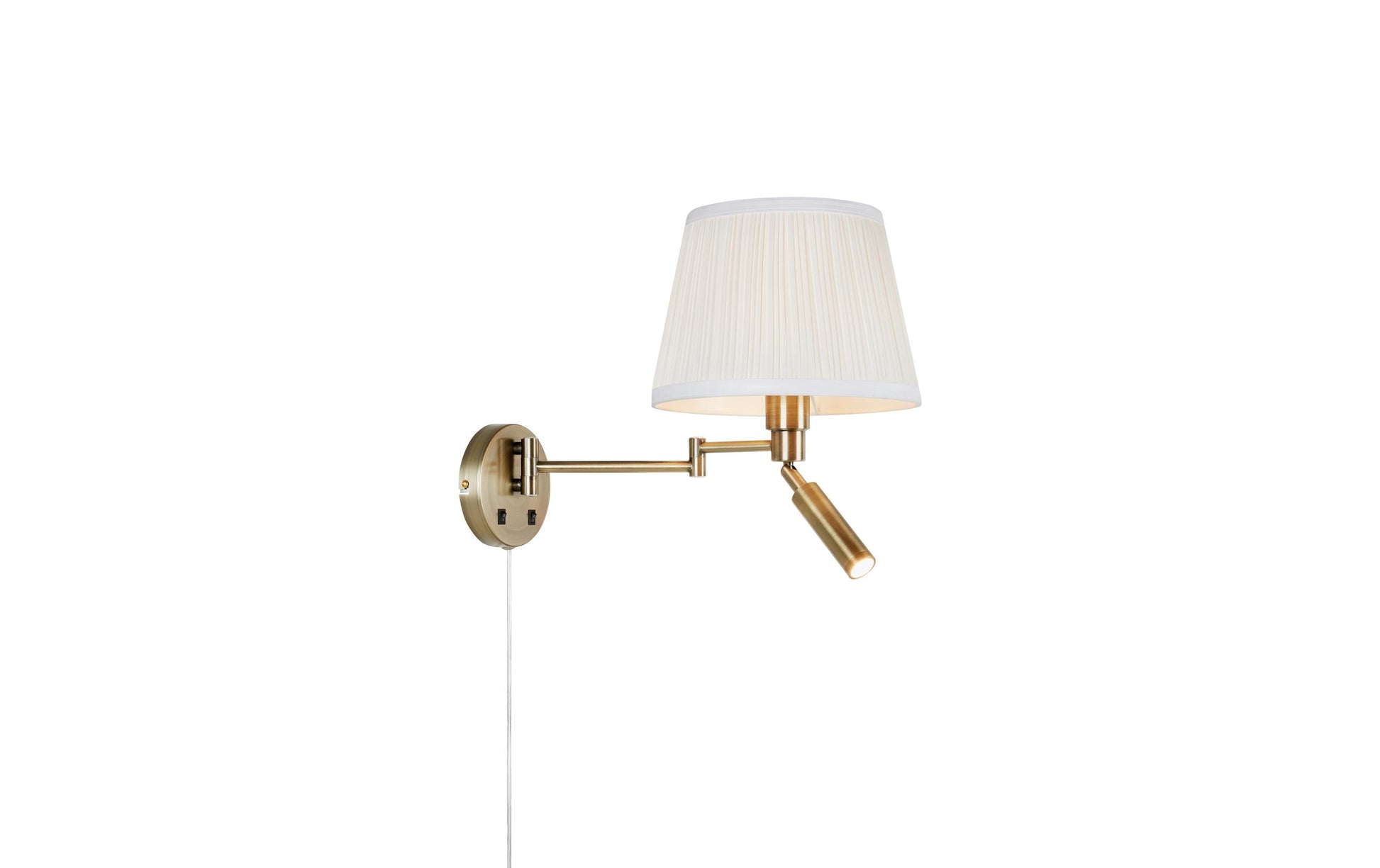 Markslöjd Wandleuchte – Ø 25 × 32 cm, 170 lm, 60 W, 3000 K, weiss/ messing, Ein/Aus-Schalter