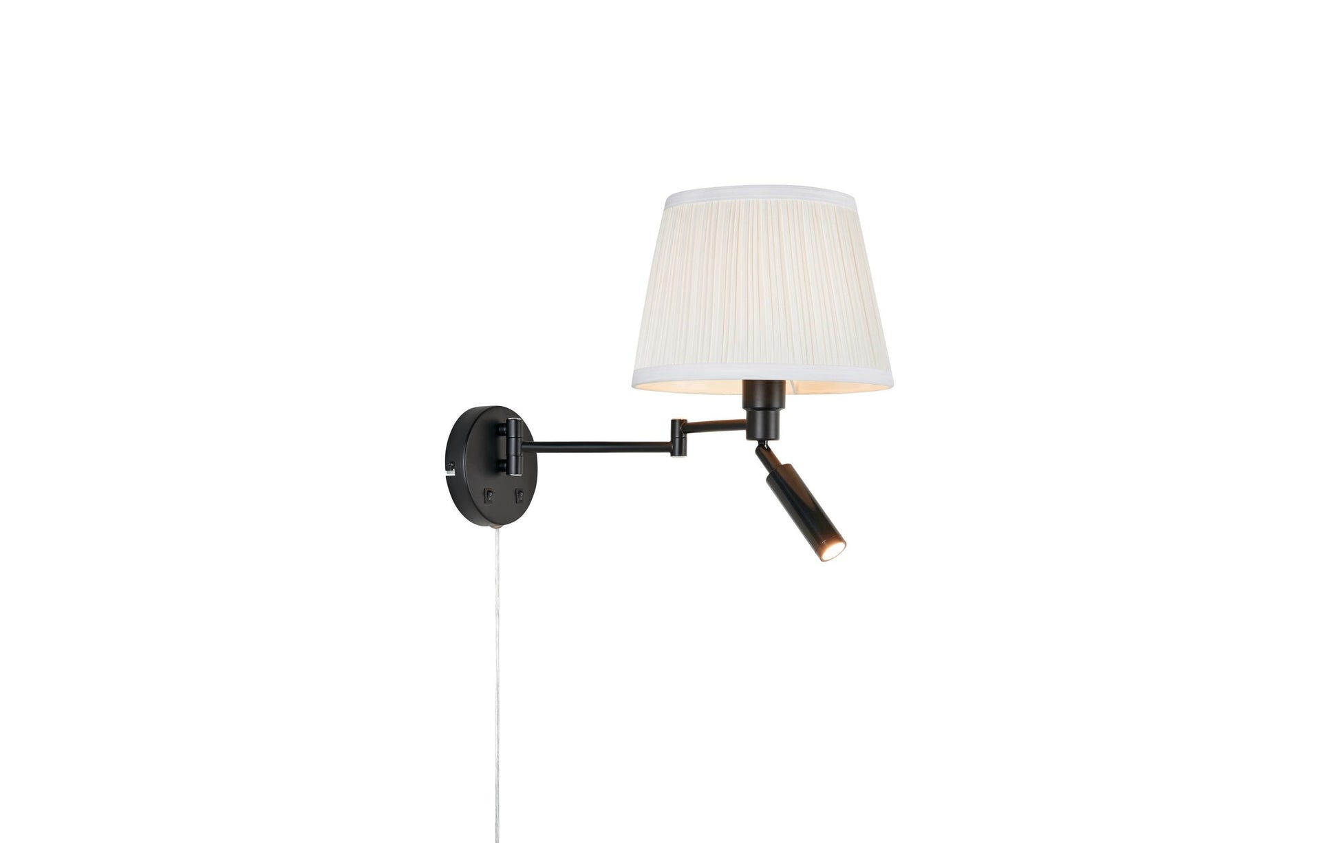 Markslöjd Wandleuchte Pivot – 170 lm, 60 W, 3000 K, Schwarz/Weiss, Ein/Aus-Schalter