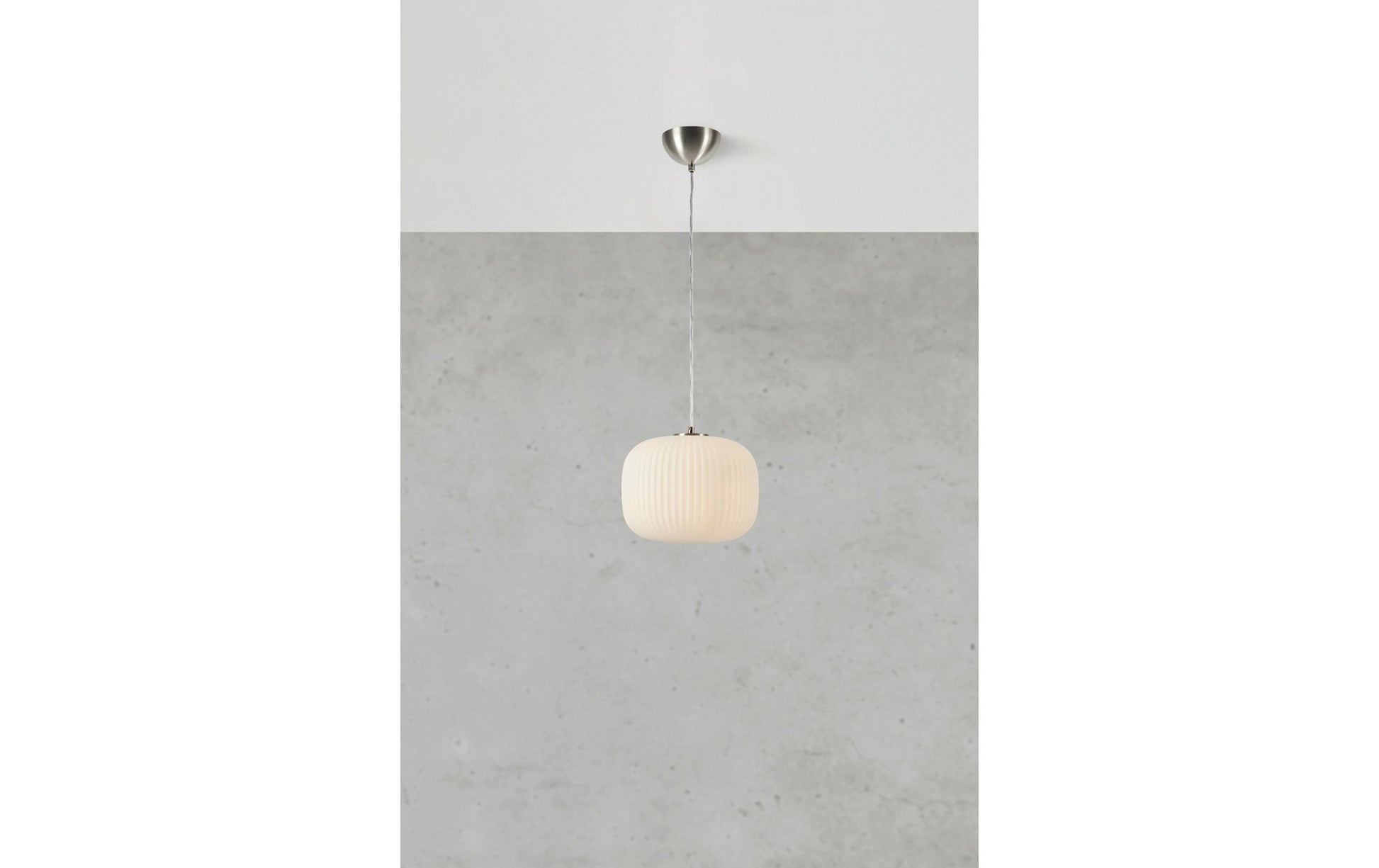 Markslöjd Pendelleuchte Sober – Ø 25 × 21 cm, 40 W, weiss/nickel, exkl. E27