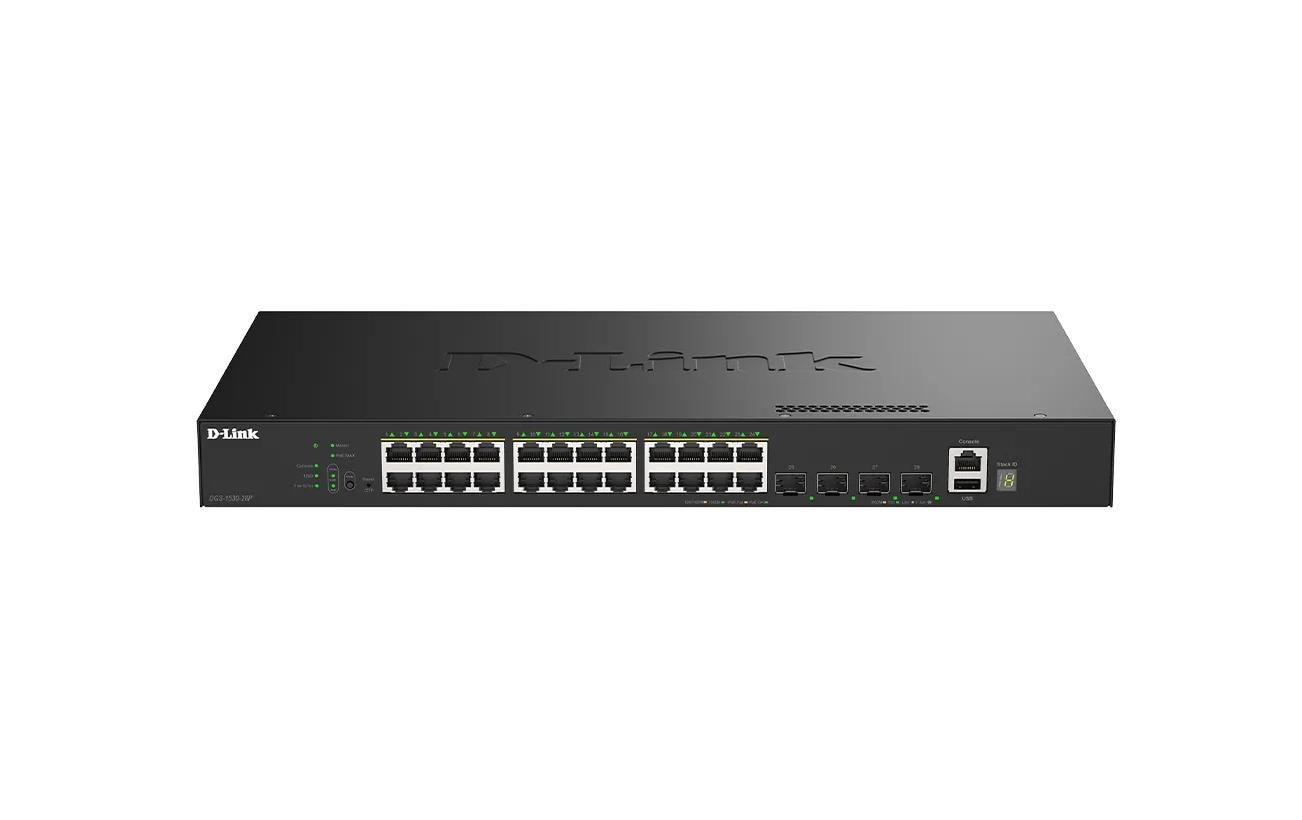 D-Link DGS-1018P – Unmanaged L2 Switch – 16× 1G PoE+, 2× SFP, PoE-Budget 240 W, 19", 1U