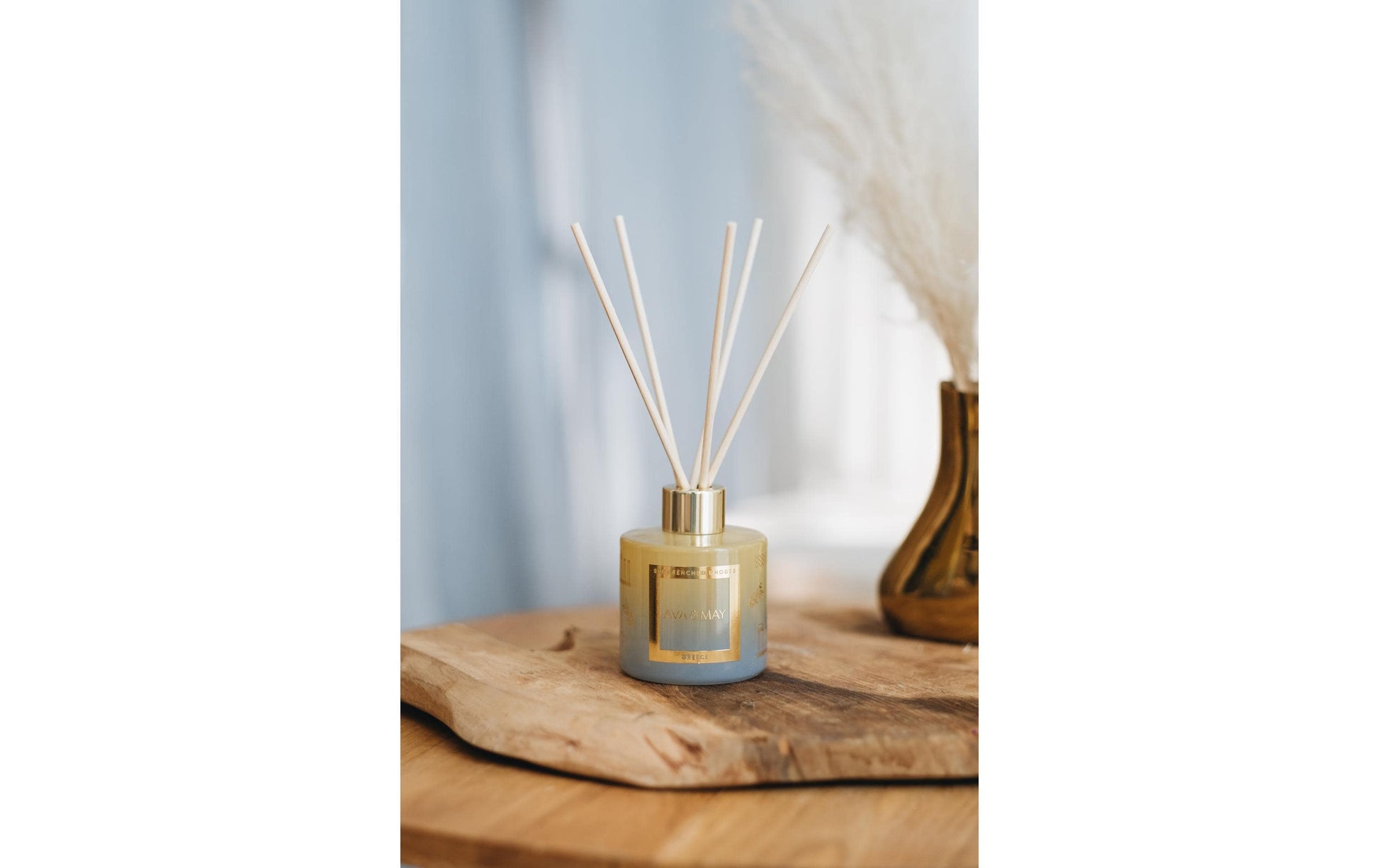 AVA & MAY Duftstäbchen Sundrenched Rhodes Feige – 100 ml – Stäbchen aus Echtholz
