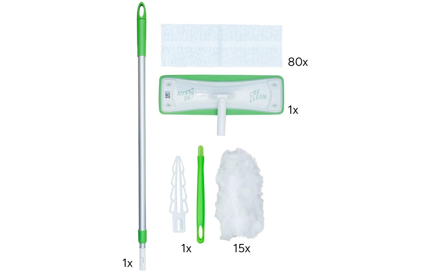 CREaCLEAN Flachwischer Boden-Starterkit XL – 37 cm – Aluminium, Polyester
