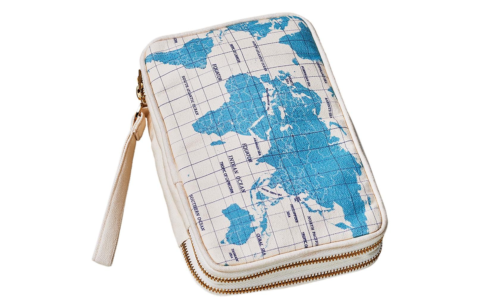 Chic-mic ChicMic Reise-Organizer – Bio-Baumwolle, Blau/Weiss, 200 × 60 × 125 mm