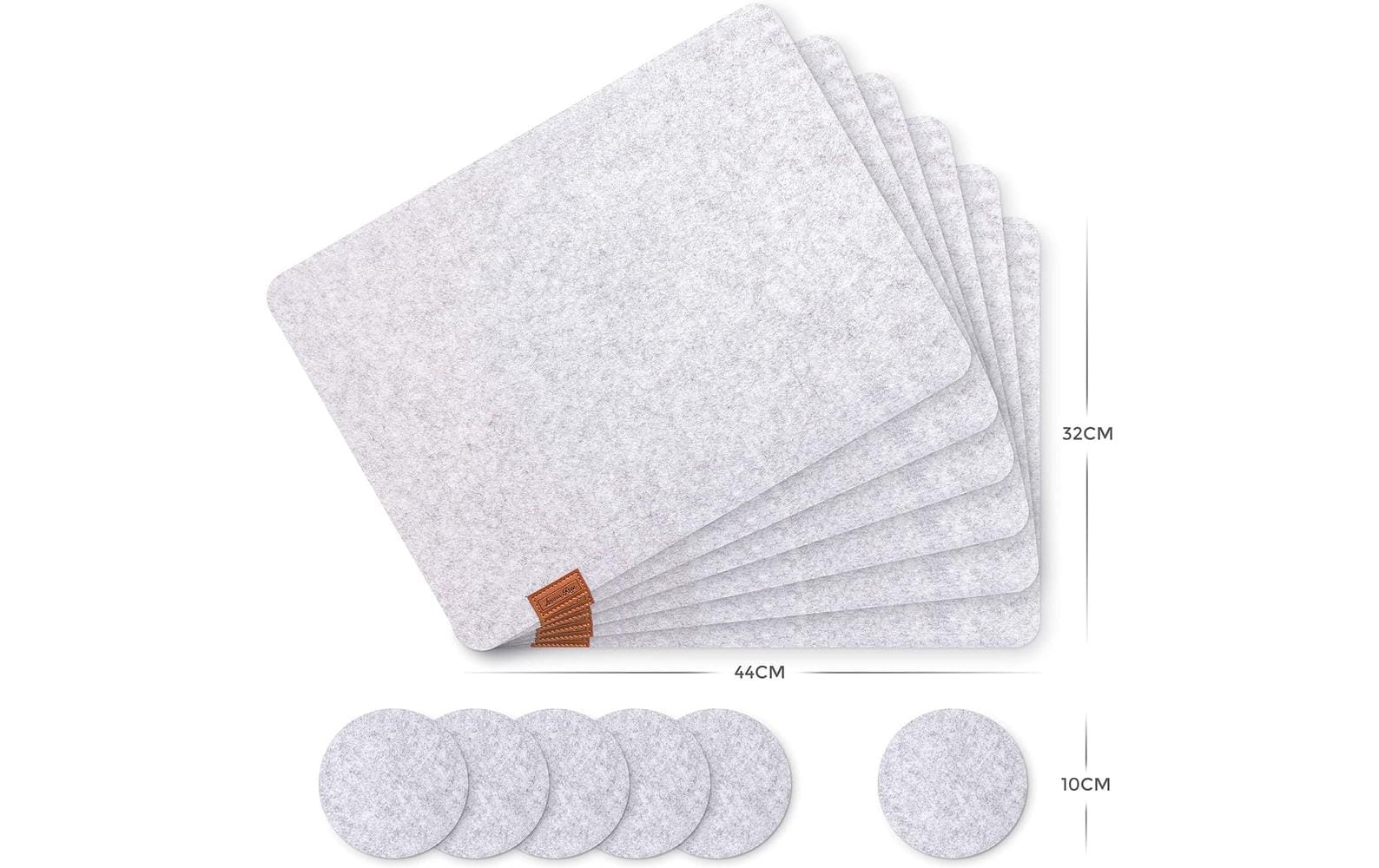 Luana Rose Tischset – Filz, Rosenmotiv, 44 × 32 cm – 12er-Set