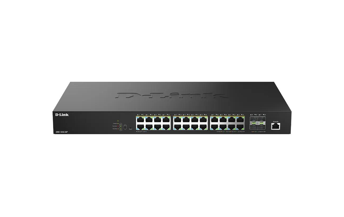 D-Link DMS-1250-28P/E – Managed Switch – 24×2.5G, 4×SFP+, L2, PoE 475 W, 1U