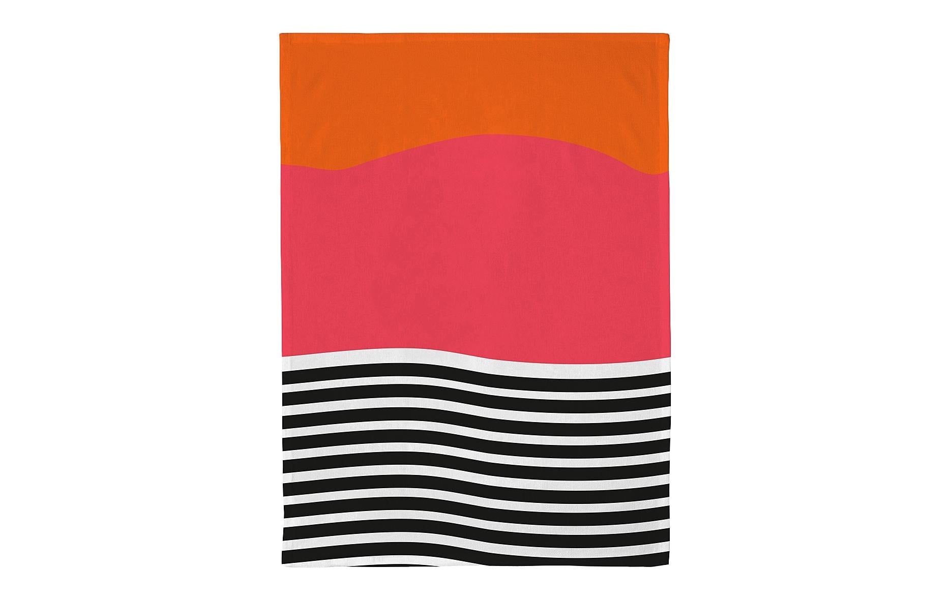 Chic-mic Geschirrtuch Color Blocks – 50 × 70 cm, Schwarz/Orange/Rot/Weiss, 100% Baumwolle