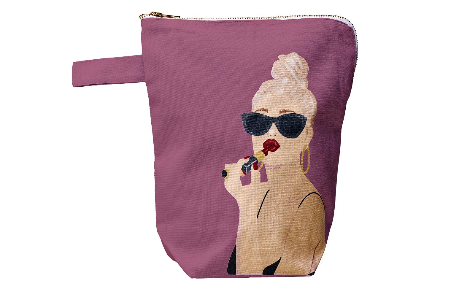 Chic-mic Stofftasche, Baumwolle, Motiv Cherry Lips, 225×265×100 mm, GOTS
